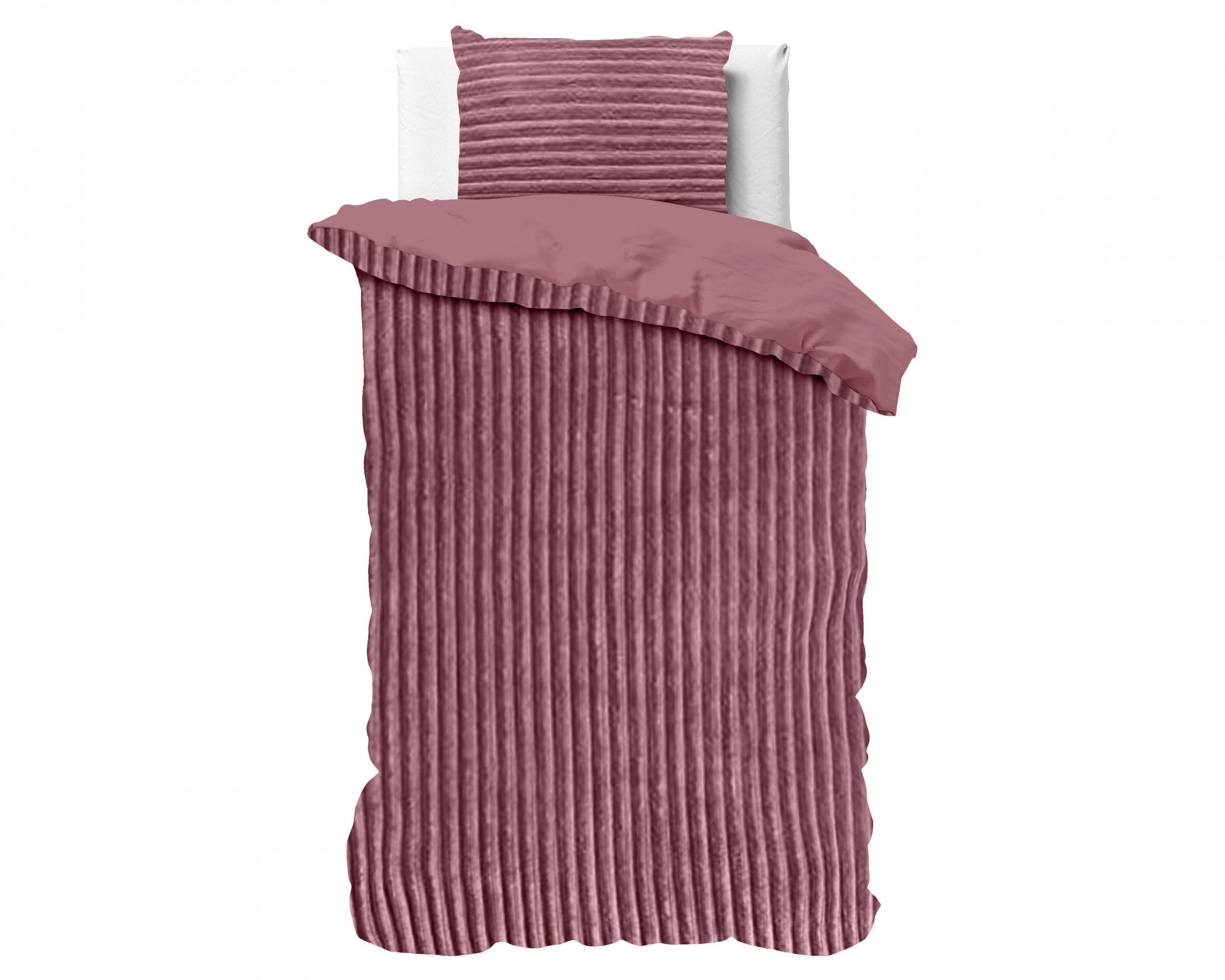 Sleeptime Rib Teddy Oud Roze Dekbedovertrek