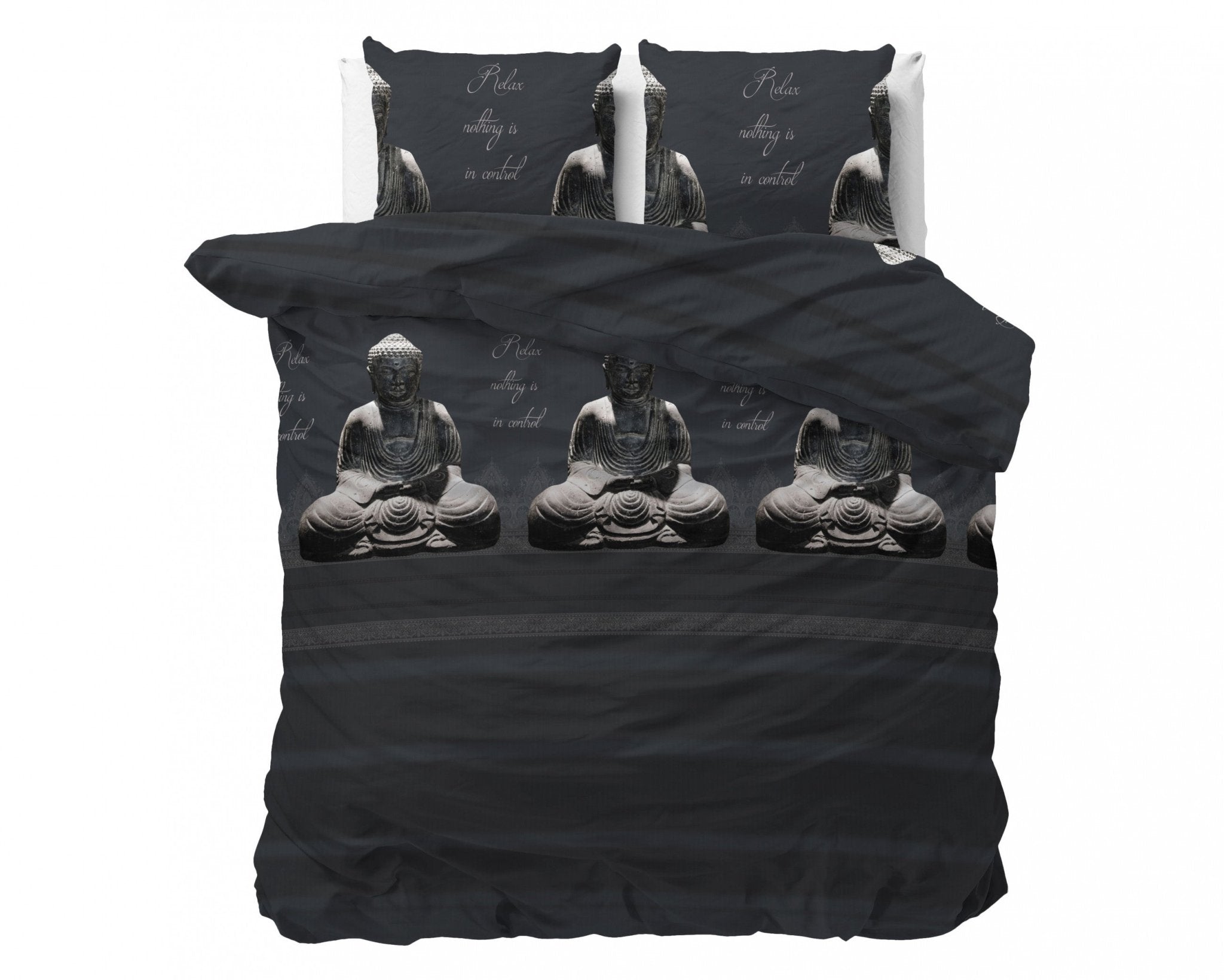 Sleeptime Buddha Antraciet Dekbedovertrek - Dromen & Wonen