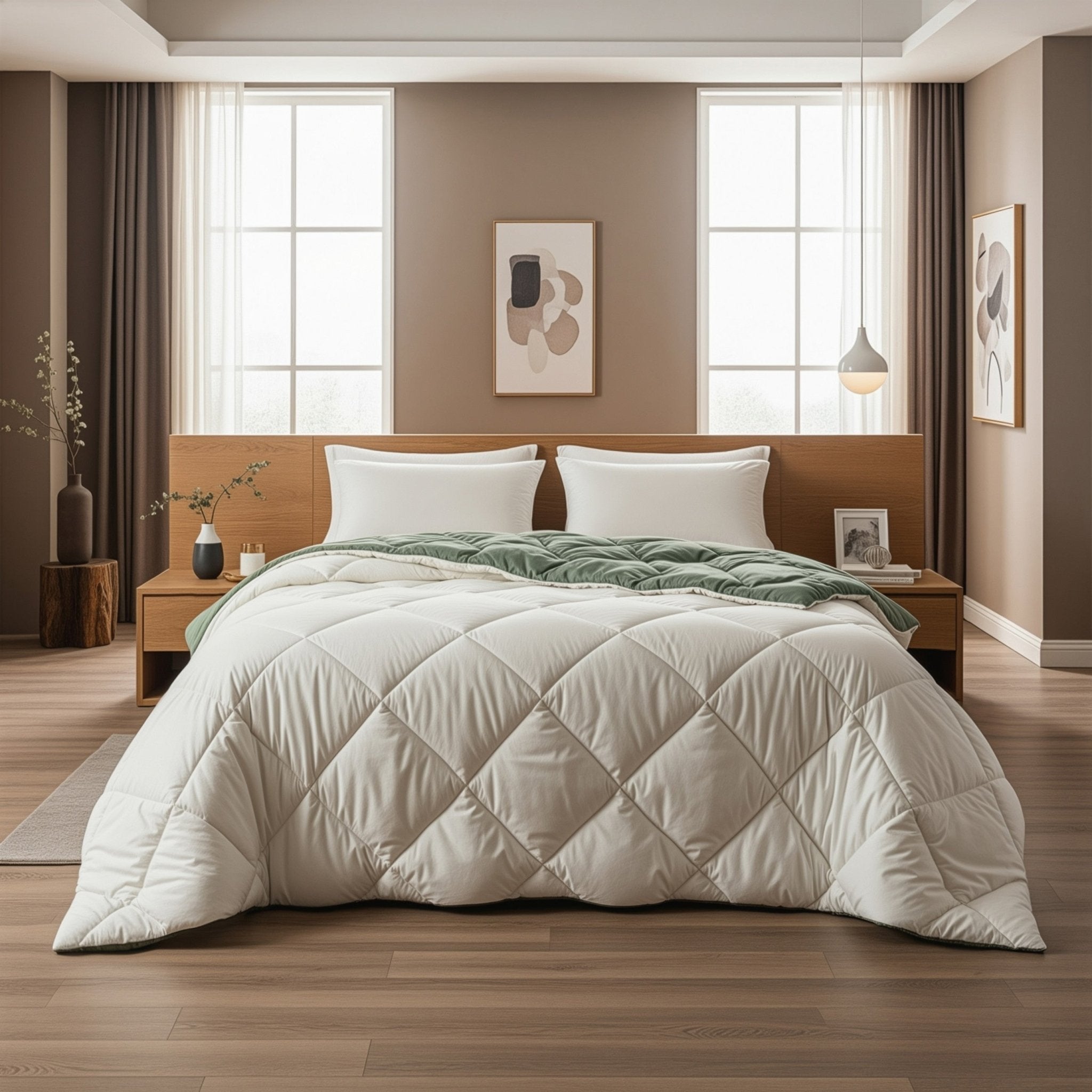 Sleeptime Dekbed en Overtrek in 1 - Diamond - Groen/Kaki - Dromen & Wonen