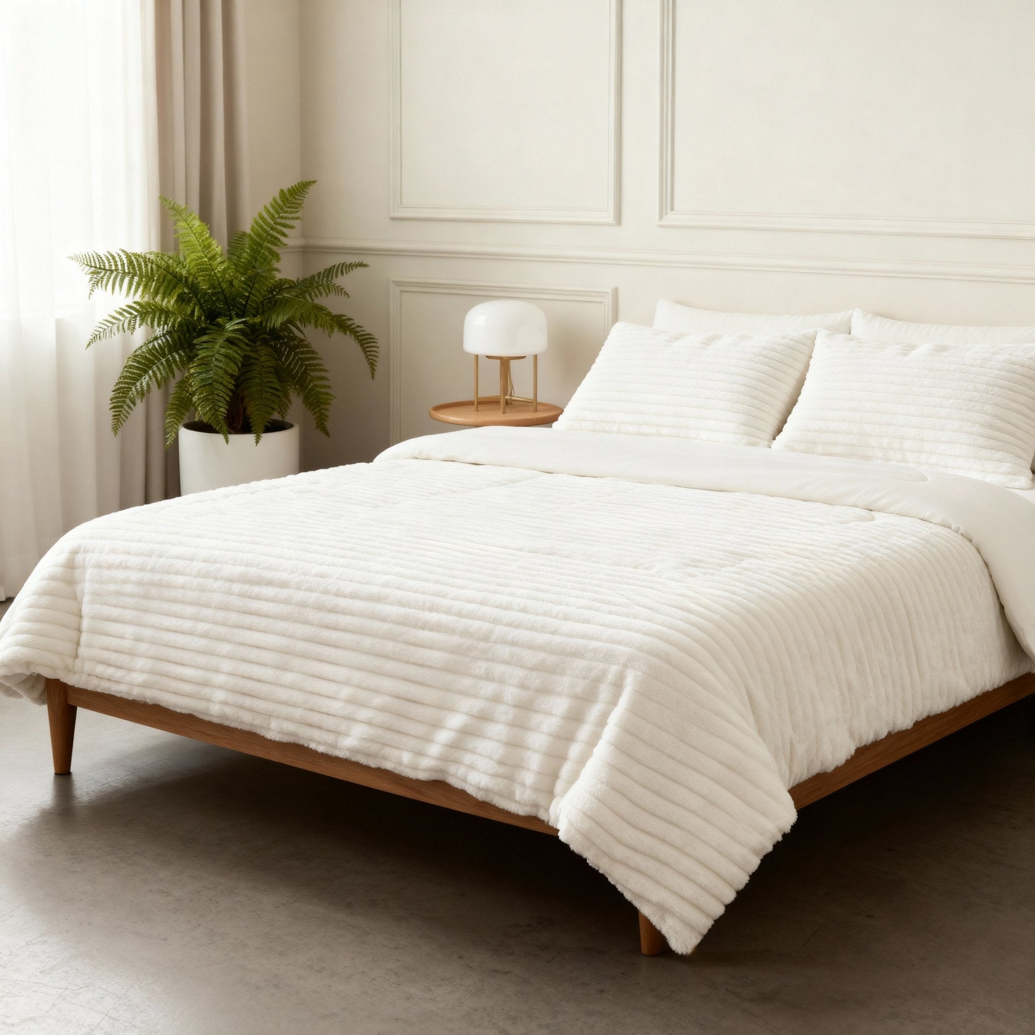 Sleeptime Dekbed en Overtrek in 1 - Flanel Rib - Beige - Dromen & Wonen