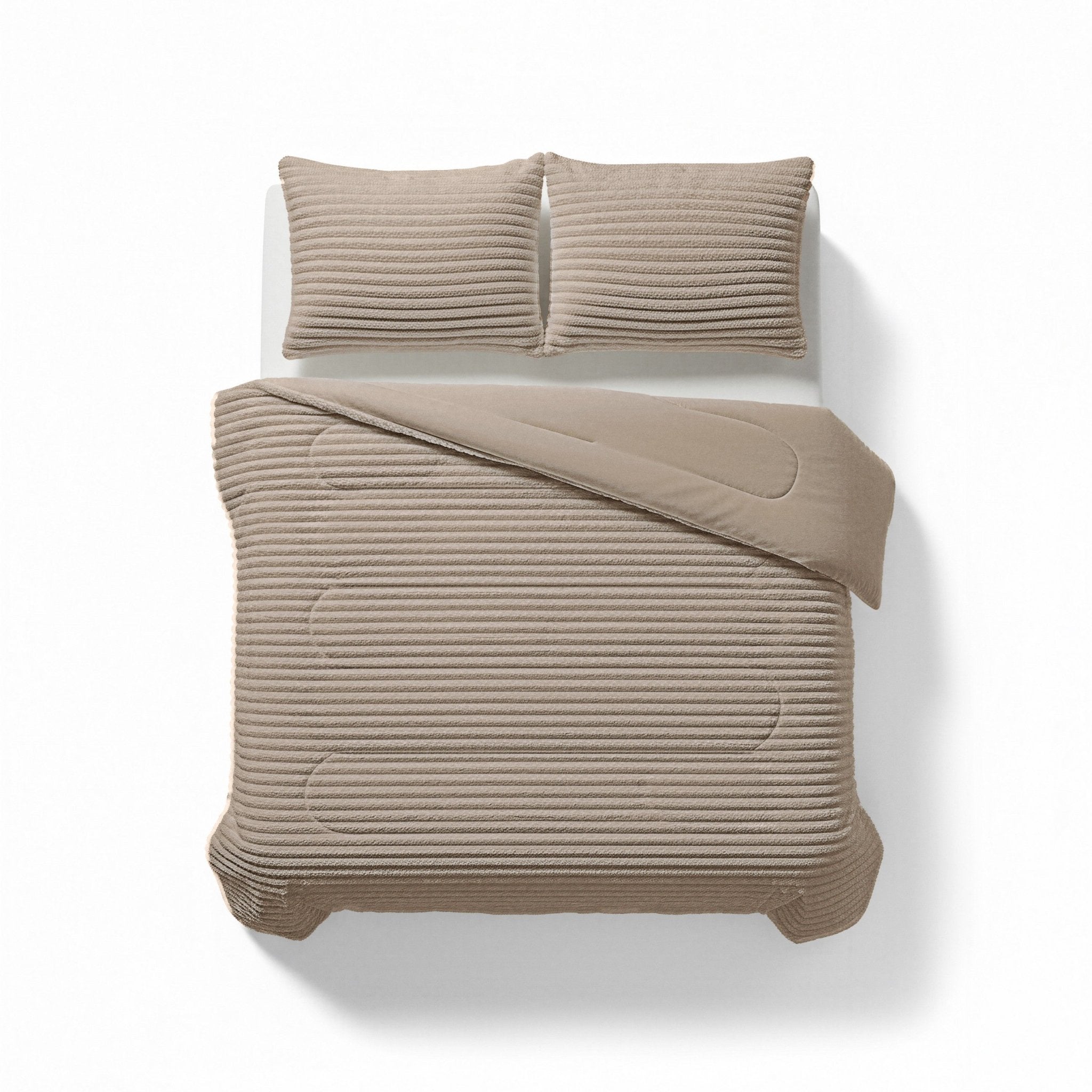 Sleeptime Dekbed en Overtrek in 1 - Flanel Rib - Taupe - Dromen & Wonen