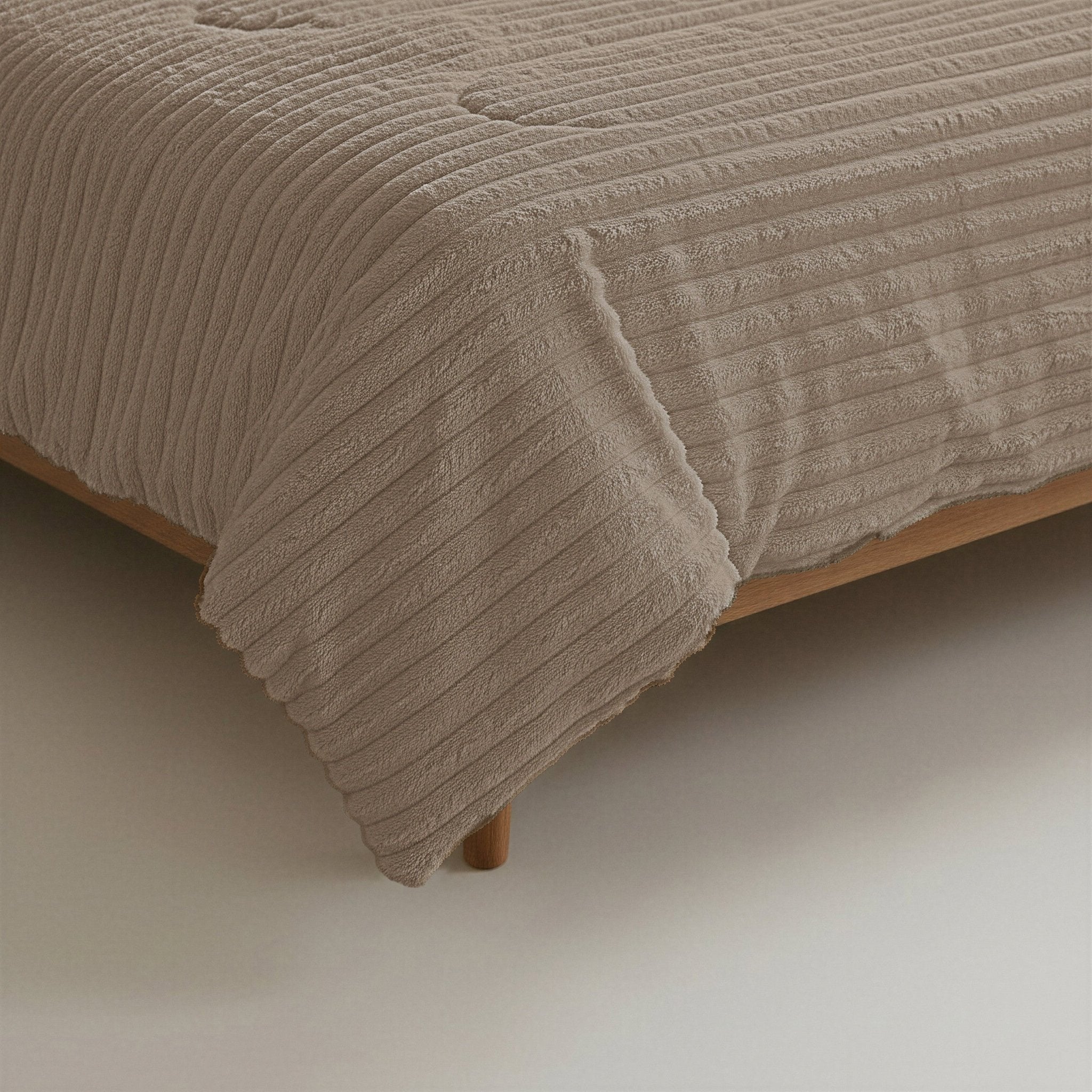 Sleeptime Dekbed en Overtrek in 1 - Flanel Rib - Taupe - Dromen & Wonen