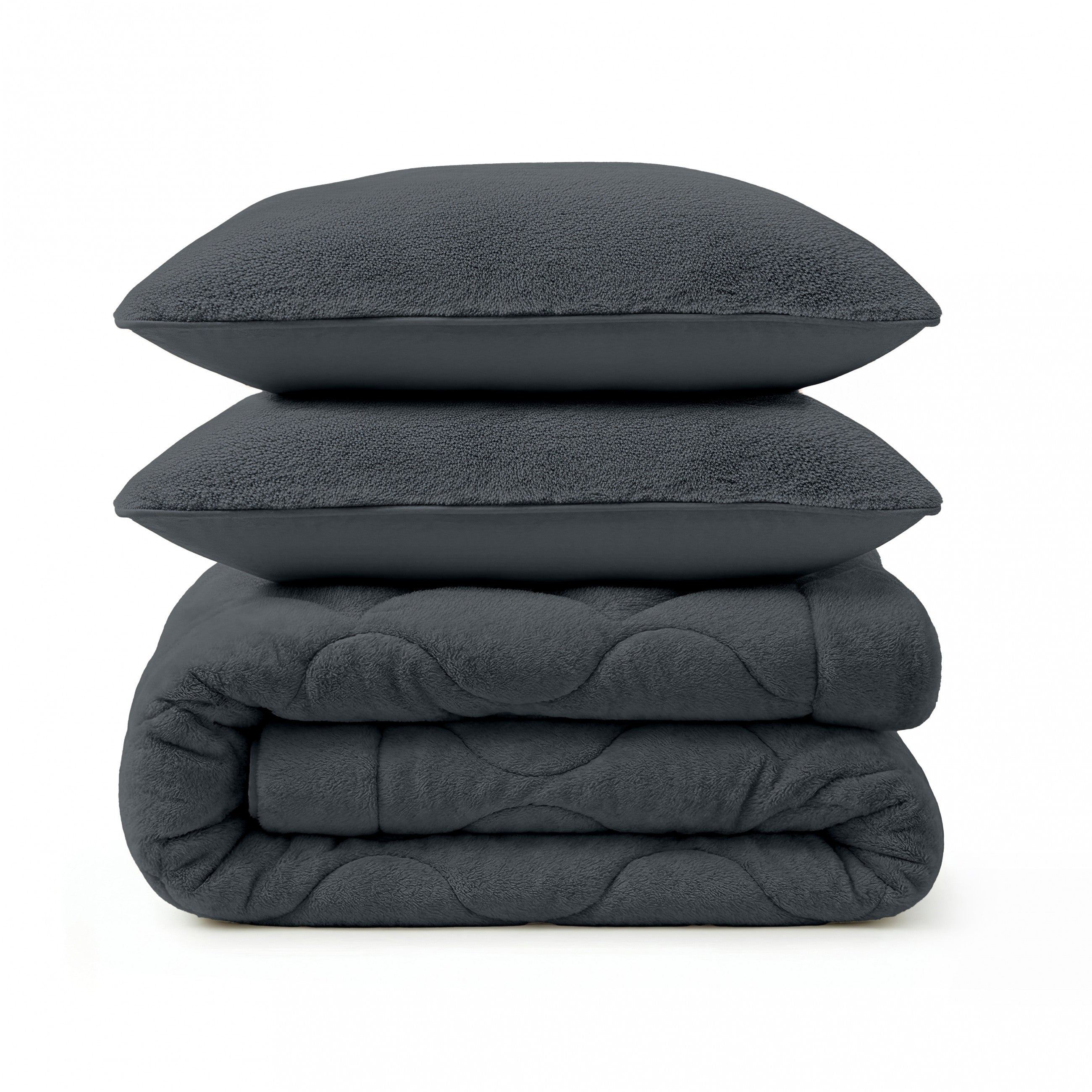 Sleeptime Dekbed en Overtrek in 1 - Fluffy Teddy - Antraciet - Dromen & Wonen