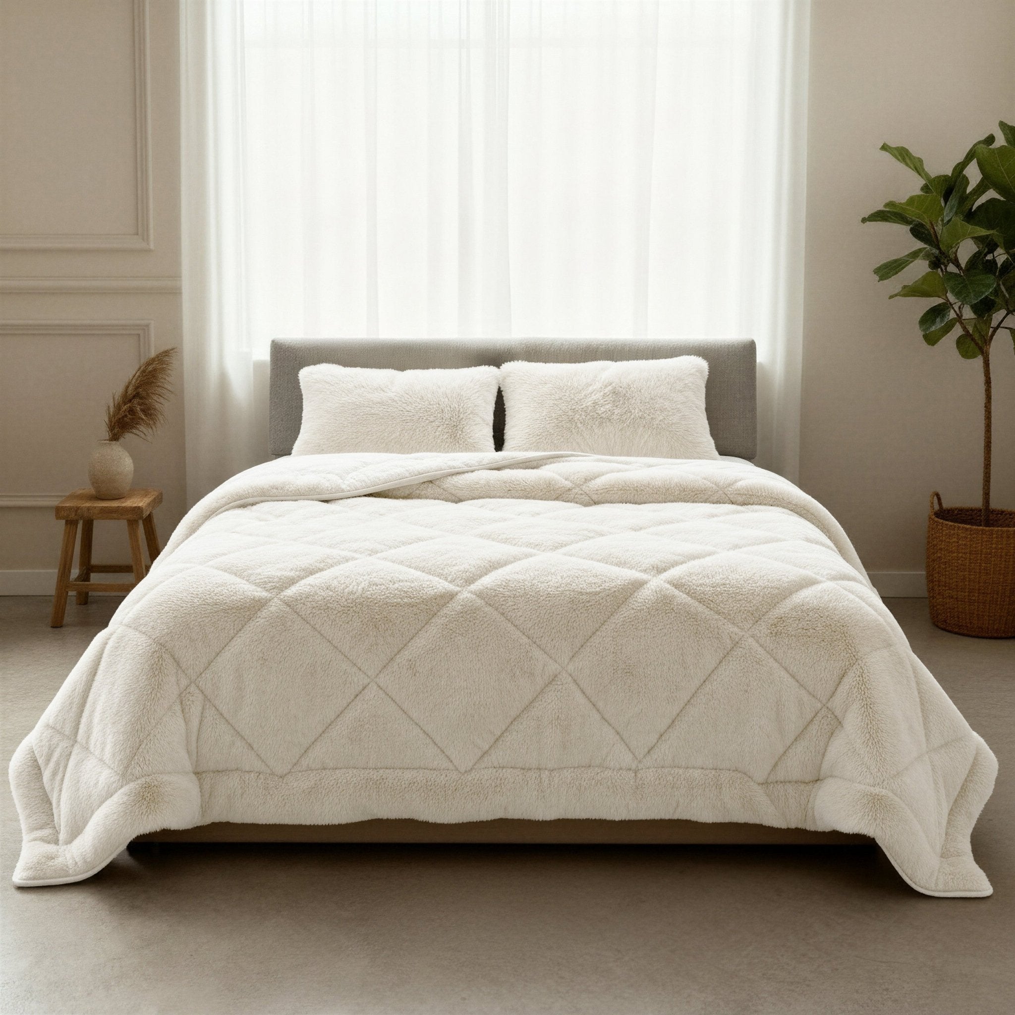 Sleeptime Dekbed en Overtrek in 1 - Fluffy Teddy - Beige - Dromen & Wonen