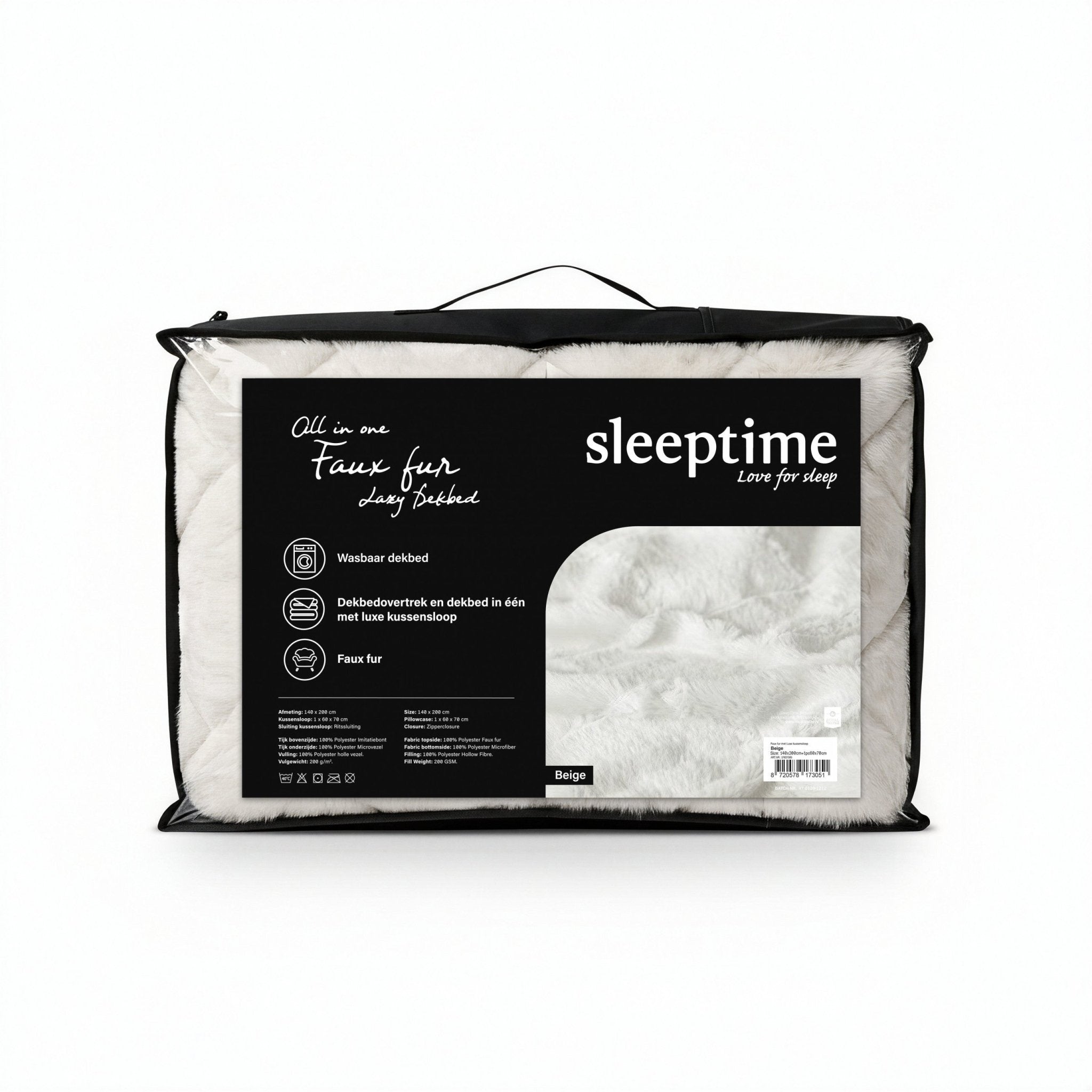 Sleeptime Dekbed en Overtrek in 1 - Fluffy Teddy - Beige - Dromen & Wonen