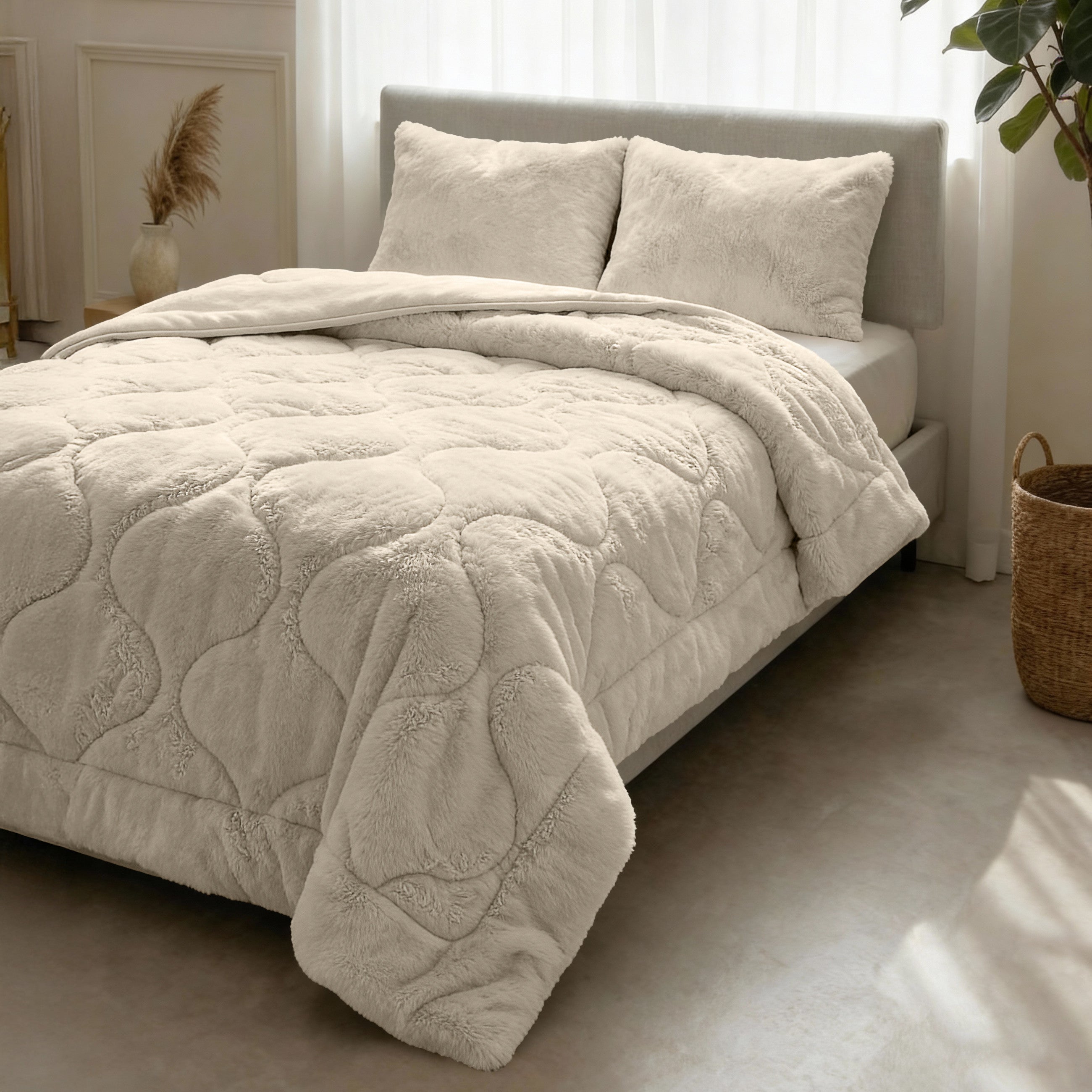 Sleeptime Dekbed en Overtrek in 1 - Fluffy Teddy - Beige - Dromen & Wonen