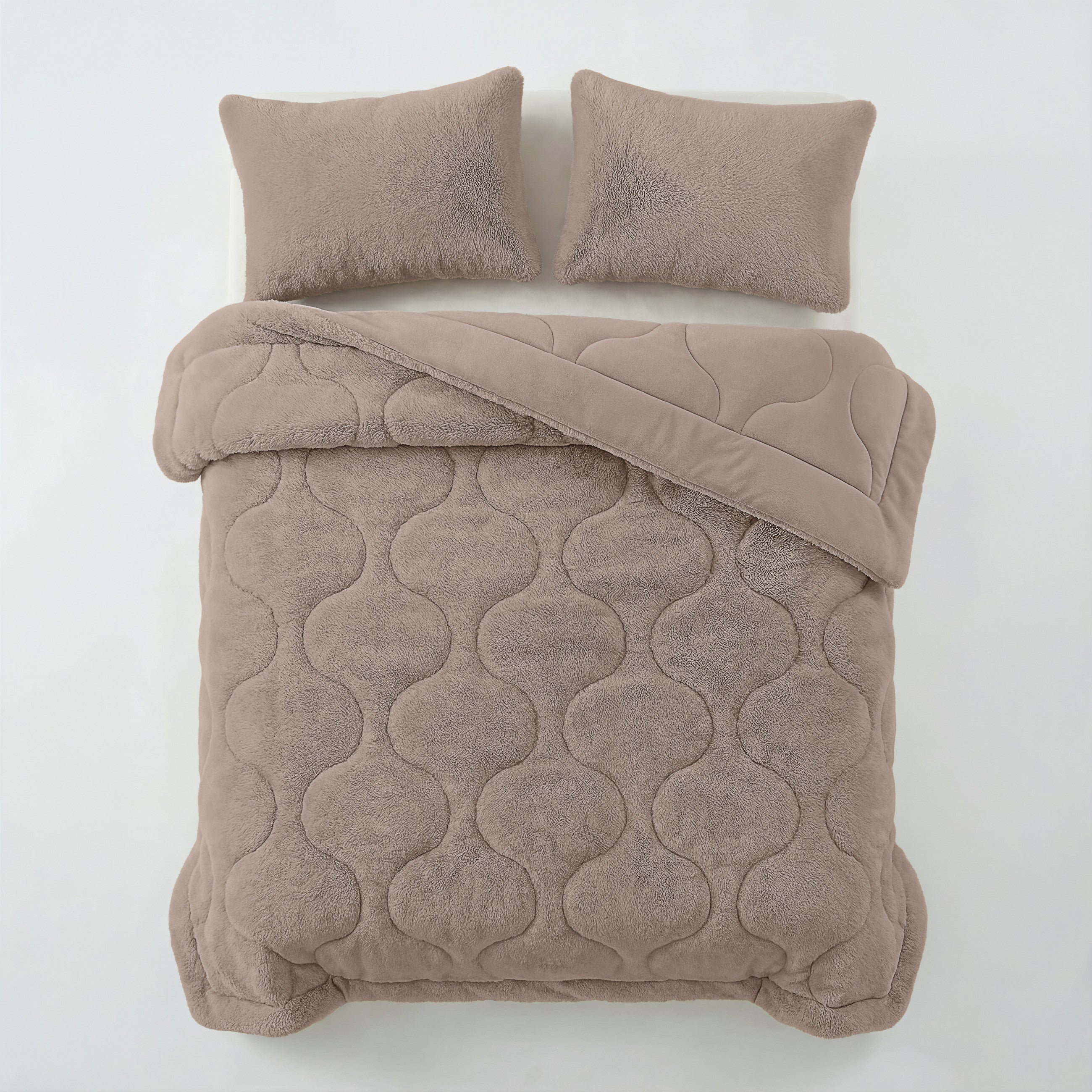 Sleeptime Dekbed en Overtrek in 1 - Fluffy Teddy - Taupe - Dromen & Wonen