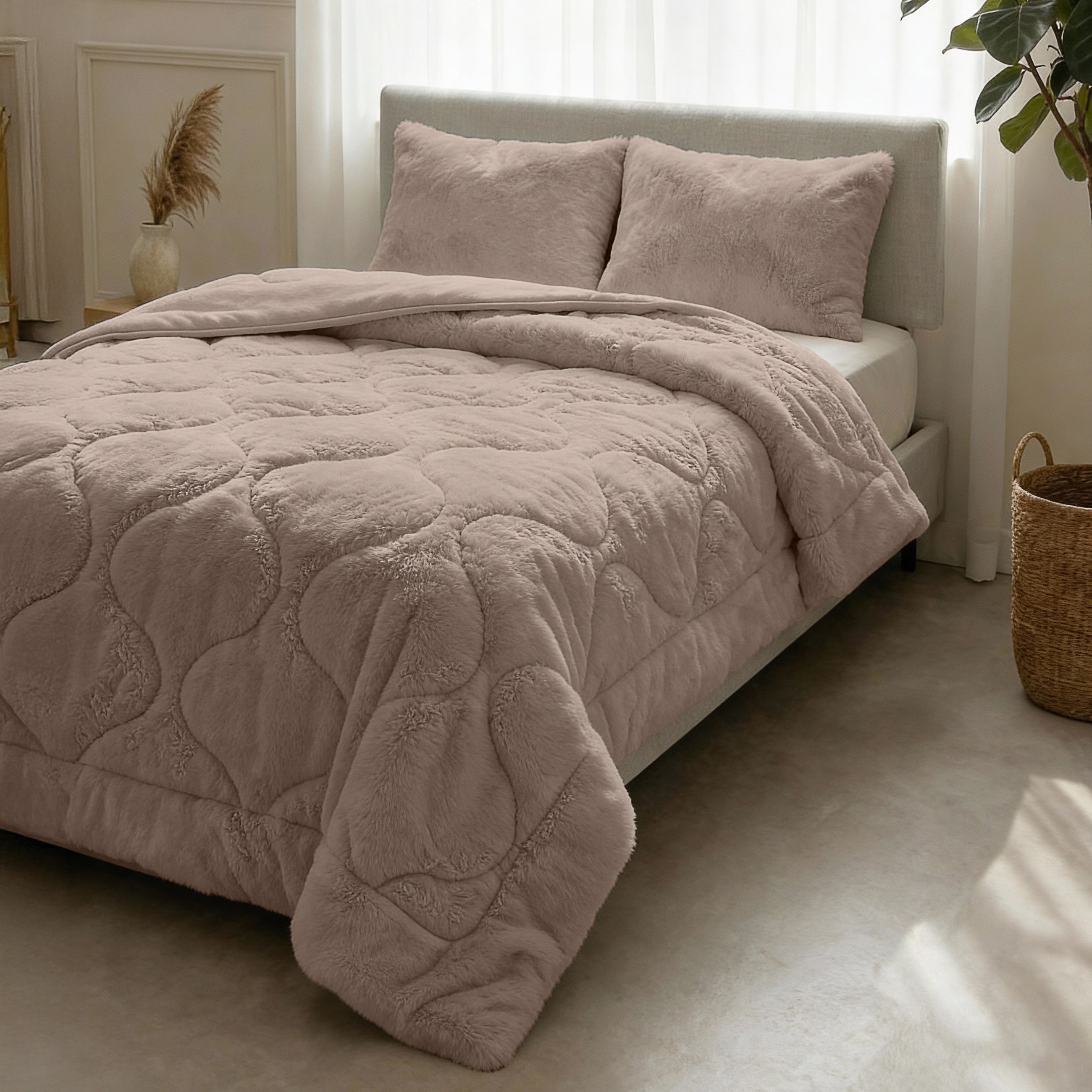 Sleeptime Dekbed en Overtrek in 1 - Fluffy Teddy - Taupe - Dromen & Wonen