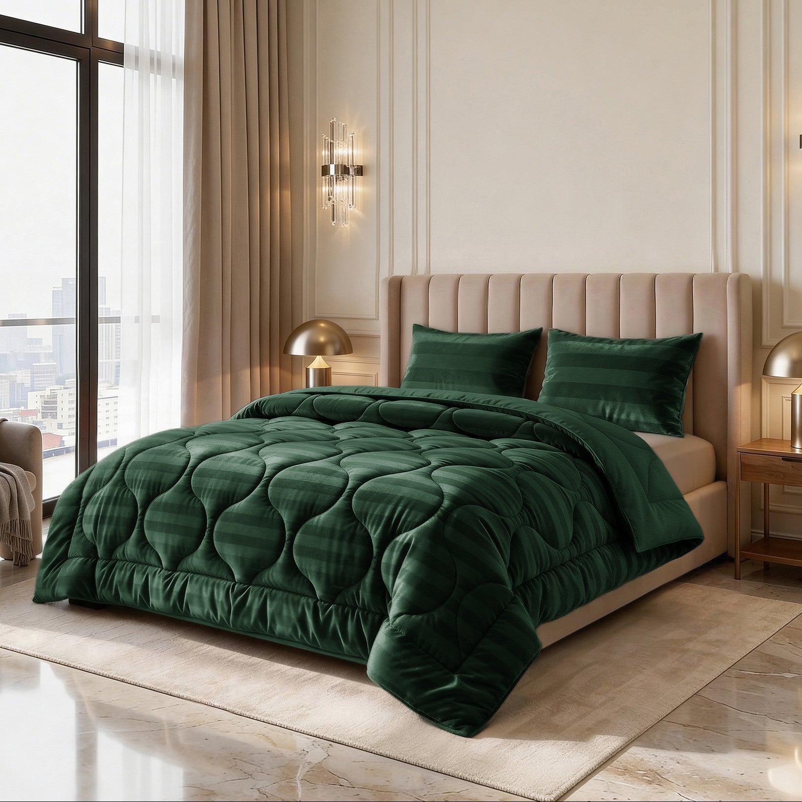 Sleeptime Dekbed en Overtrek in 1 - Hotel Velvet - Donker Groen - Dromen & Wonen