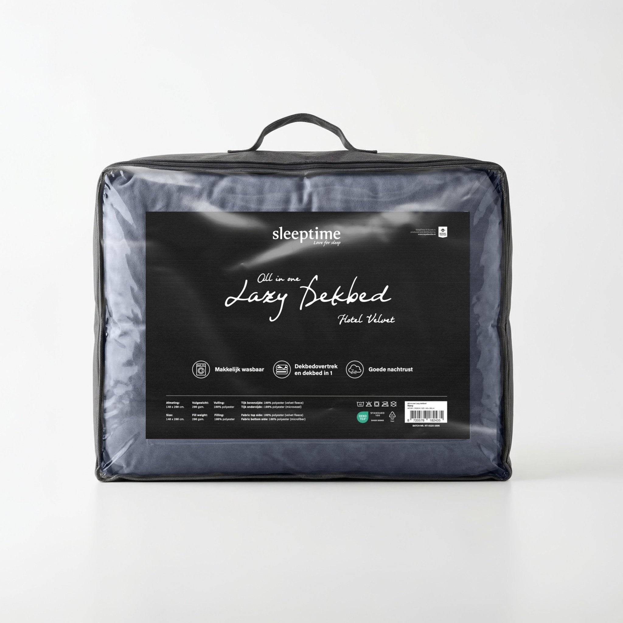 Sleeptime Dekbed en Overtrek in 1 - Hotel Velvet - Navy - Dromen & Wonen