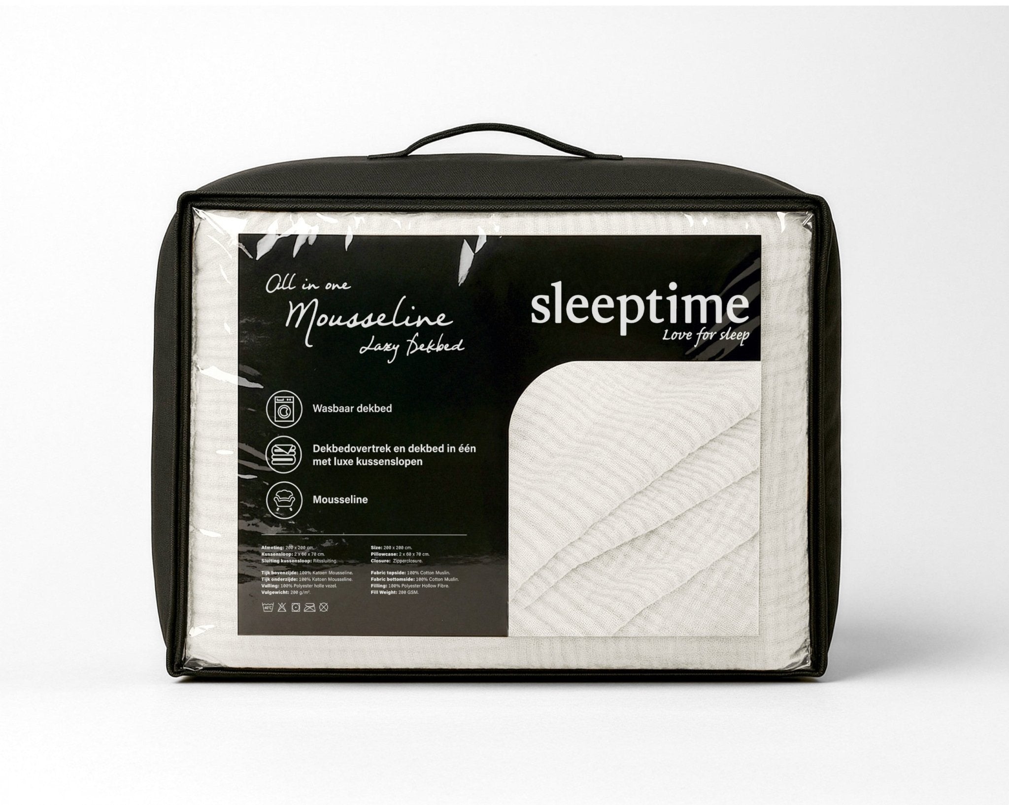 Sleeptime Dekbed en Overtrek in 1 – Mousseline Comfort - Beige - Dromen & Wonen