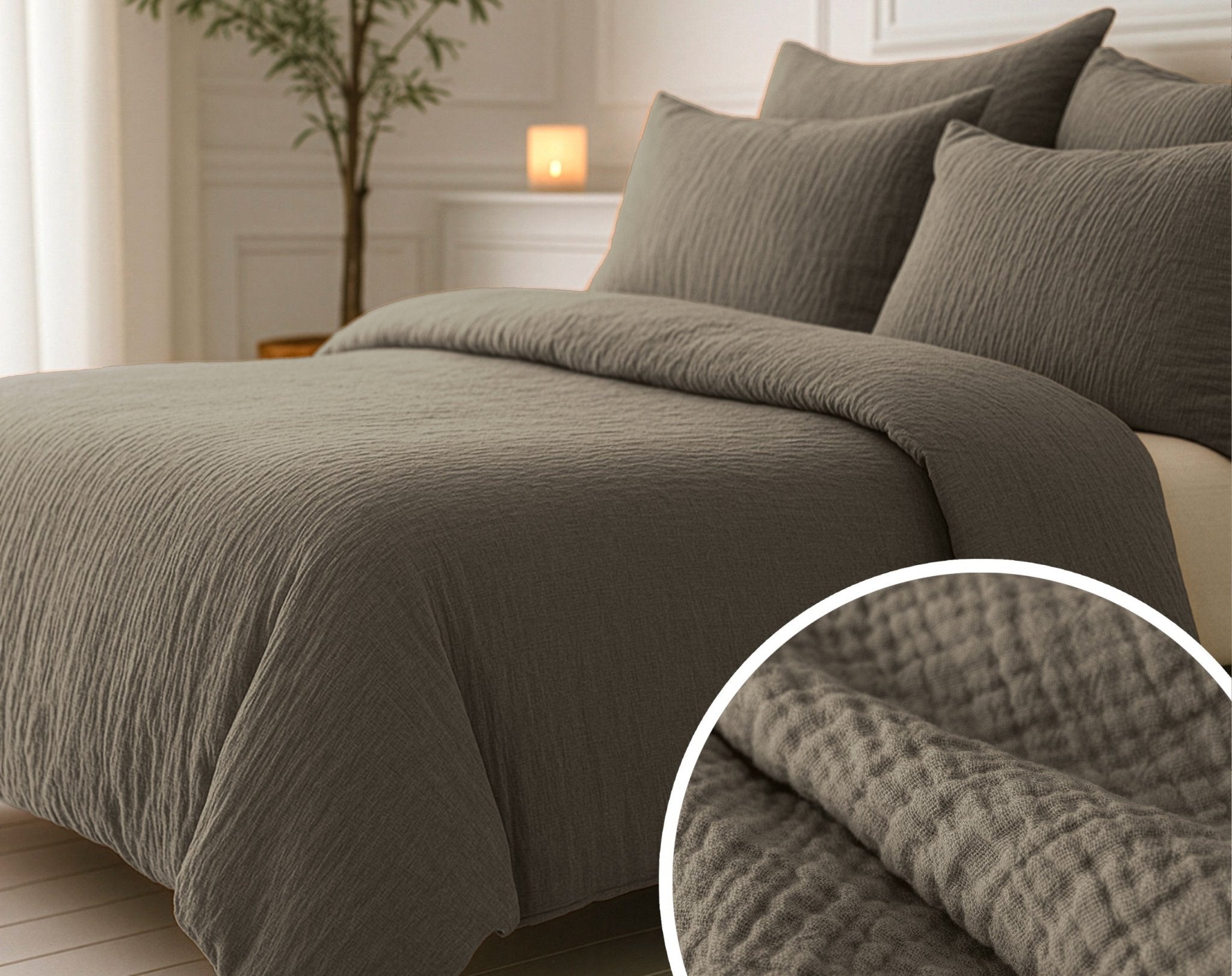Sleeptime Dekbed en Overtrek in 1 – Mousseline Comfort - Taupe - Dromen & Wonen