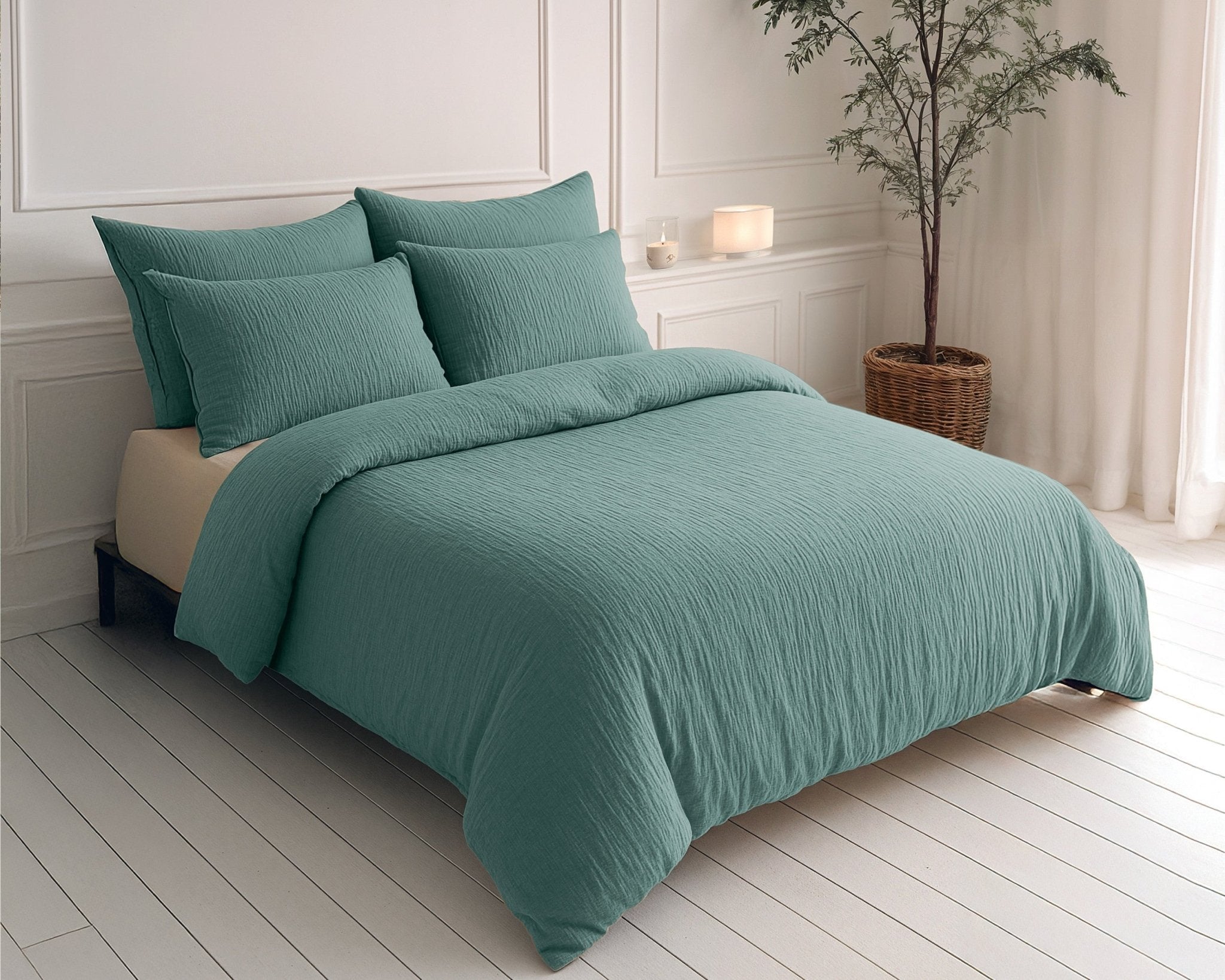 Sleeptime Dekbed en Overtrek in 1 - Mousseline - Groen - Dromen & Wonen