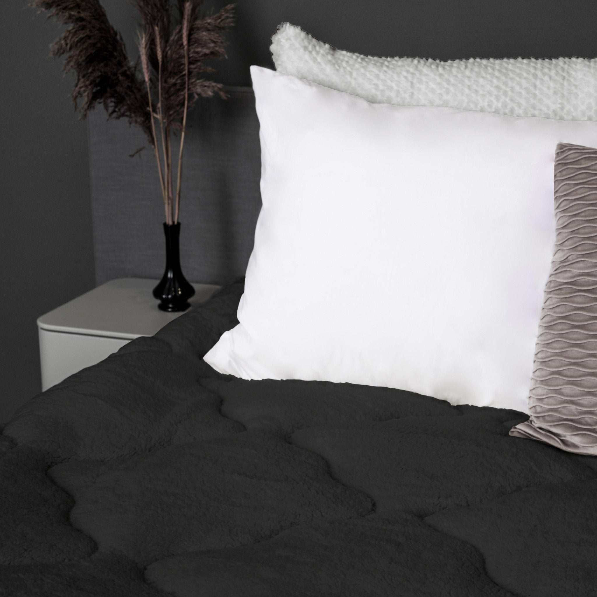 Sleeptime Dekbed en Overtrek in 1 - Teddy - Antraciet - Dromen & Wonen