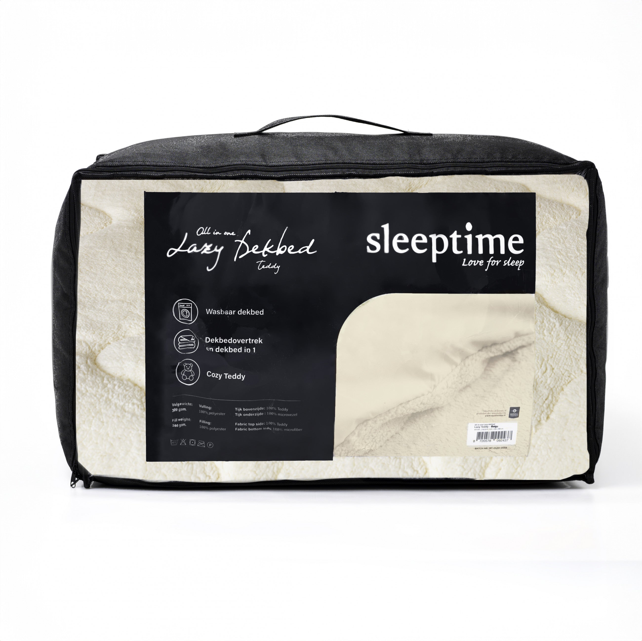 Sleeptime Dekbed en Overtrek in 1 - Teddy - Creme - Dromen & Wonen