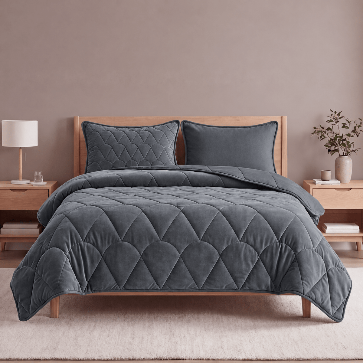 Sleeptime Dekbed en Overtrek in 1 - Velvet - Antraciet - Dromen & Wonen