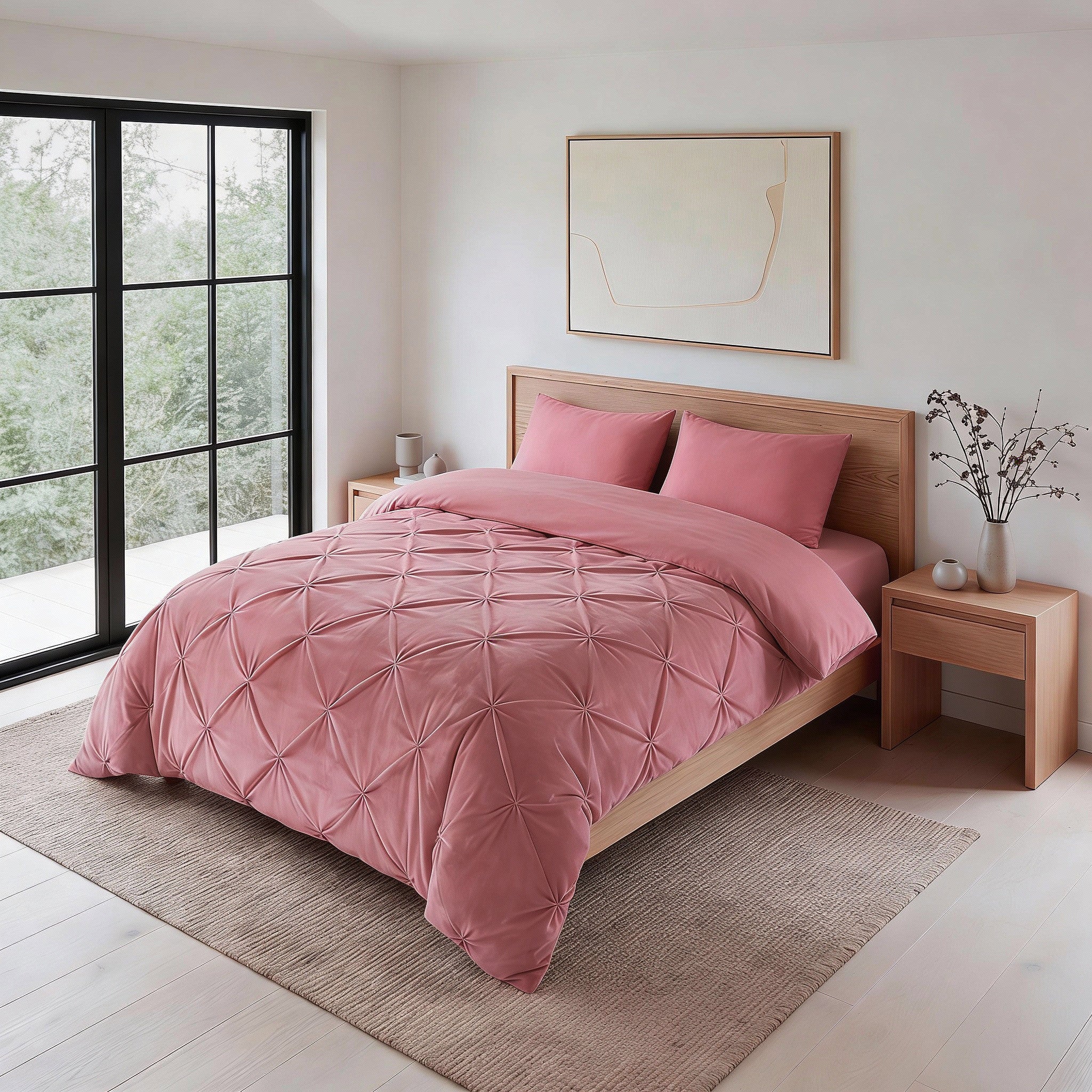 Sleeptime Dekbed en Overtrek in 1 – Velvet Pintuck – Roze - Dromen & Wonen