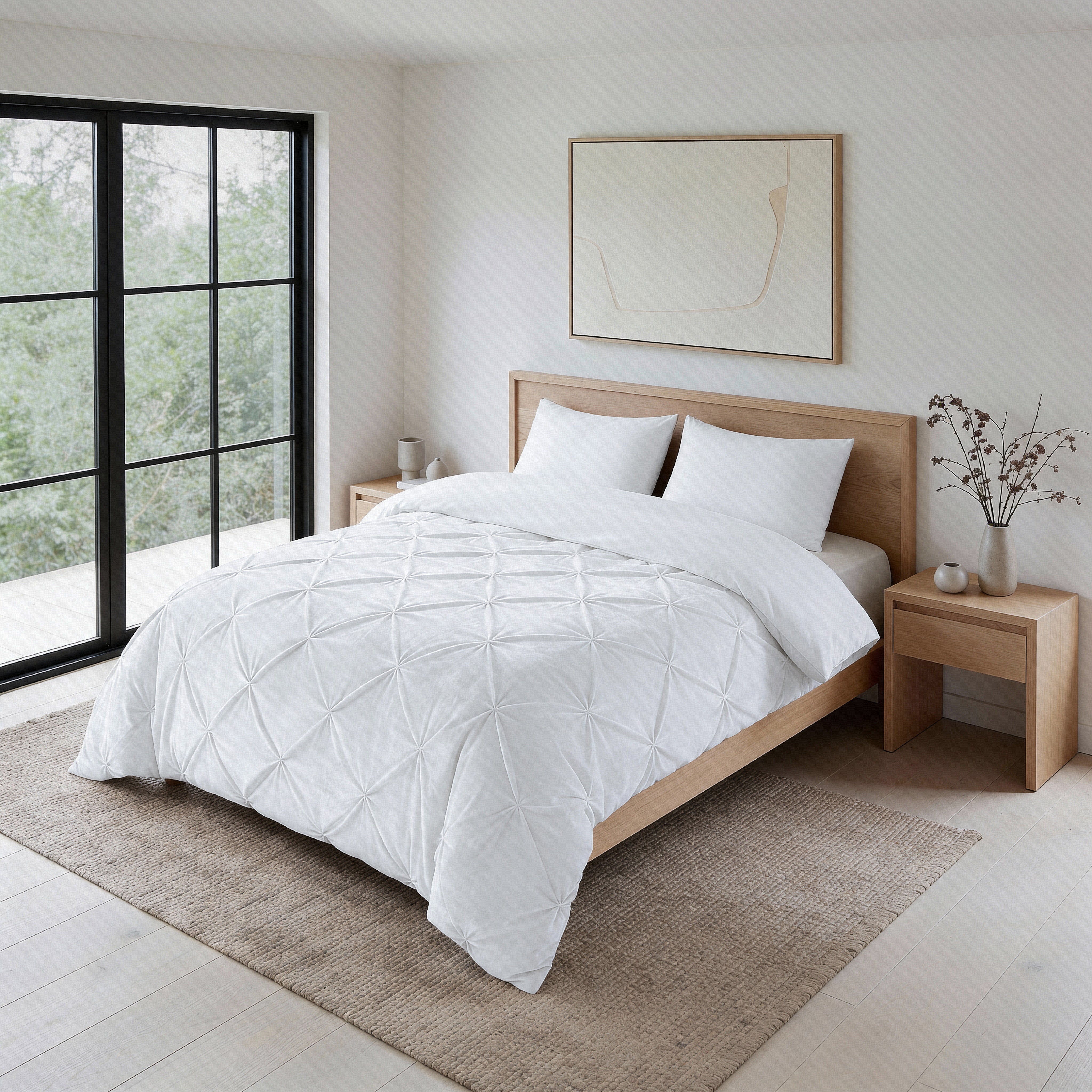 Sleeptime Dekbed en Overtrek in 1 – Velvet Pintuck – Wit - Dromen & Wonen