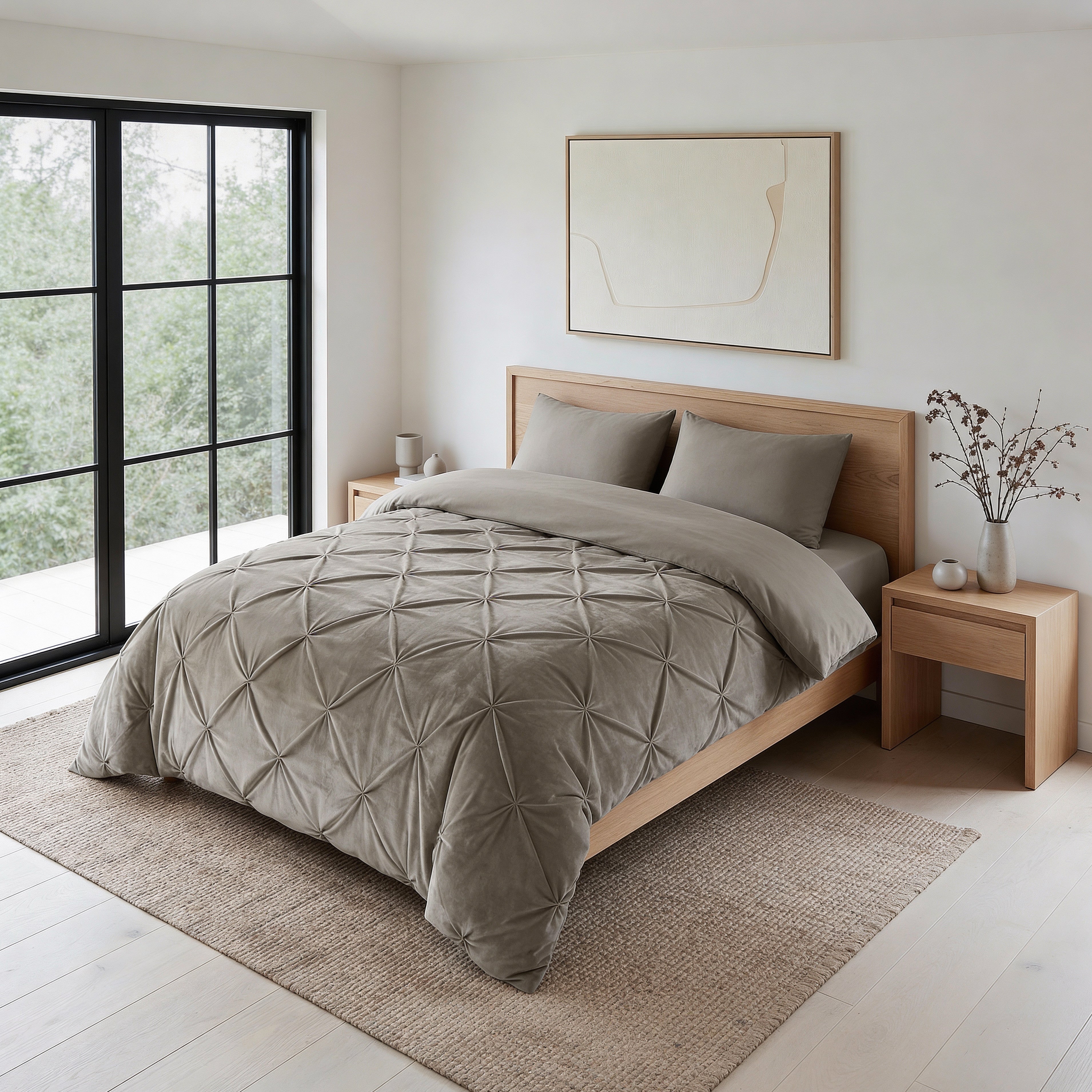 Sleeptime Dekbed en Overtrek in 1 – Velvet Pintuck – Zand - Dromen & Wonen