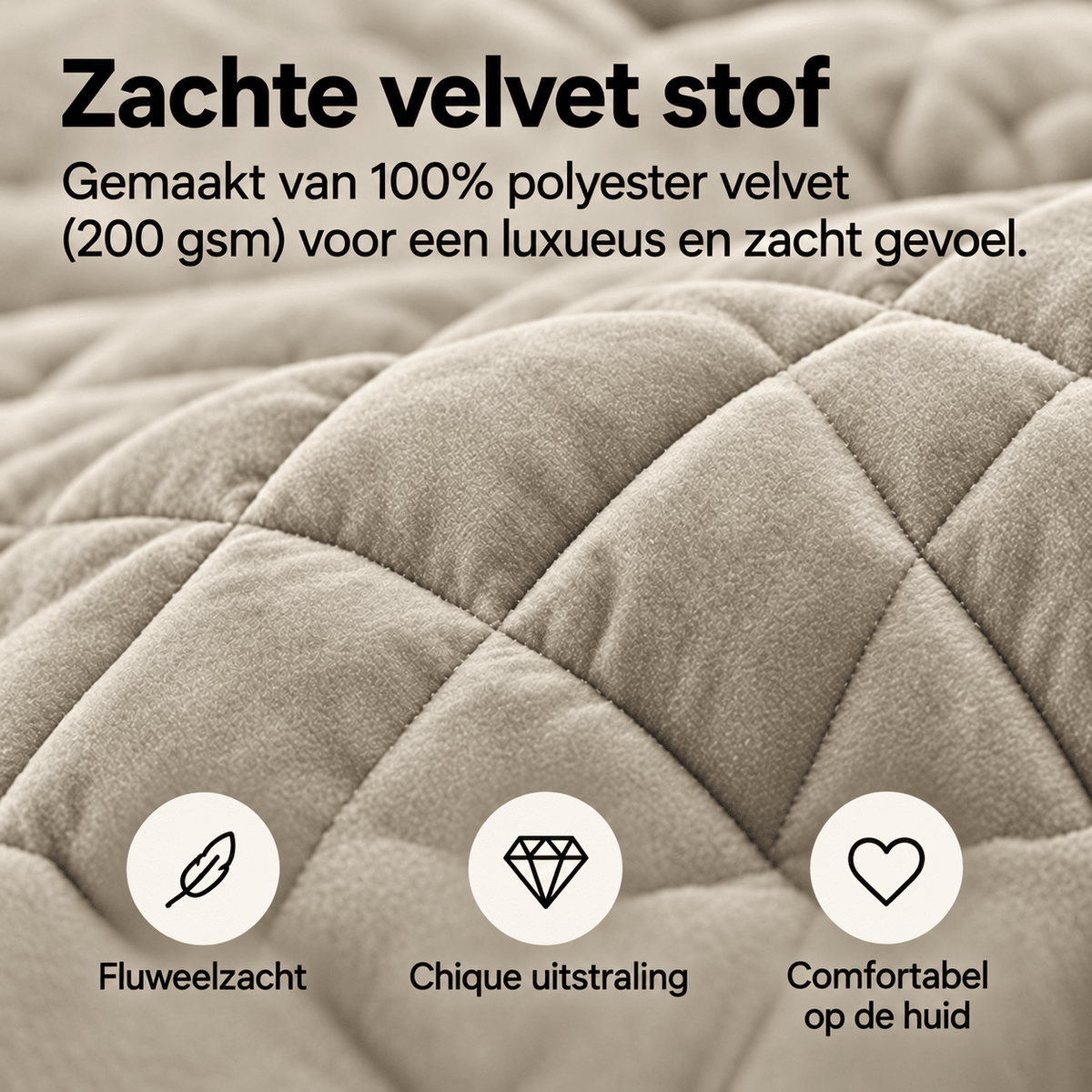 Sleeptime Dekbed en Overtrek in 1 - Velvet - Taupe - Dromen & Wonen