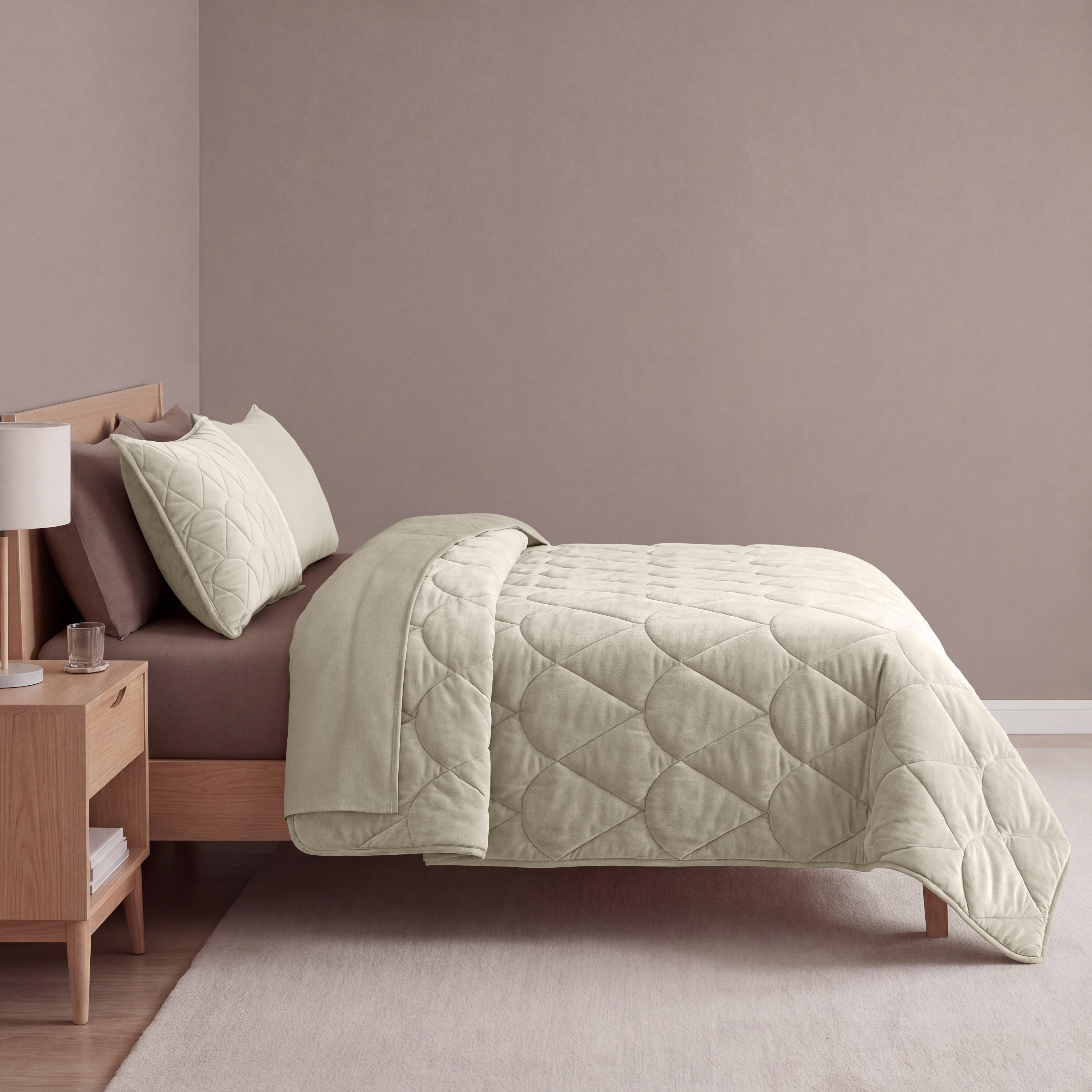 Sleeptime Dekbed en Overtrek in 1 - Velvet - Taupe - Dromen & Wonen