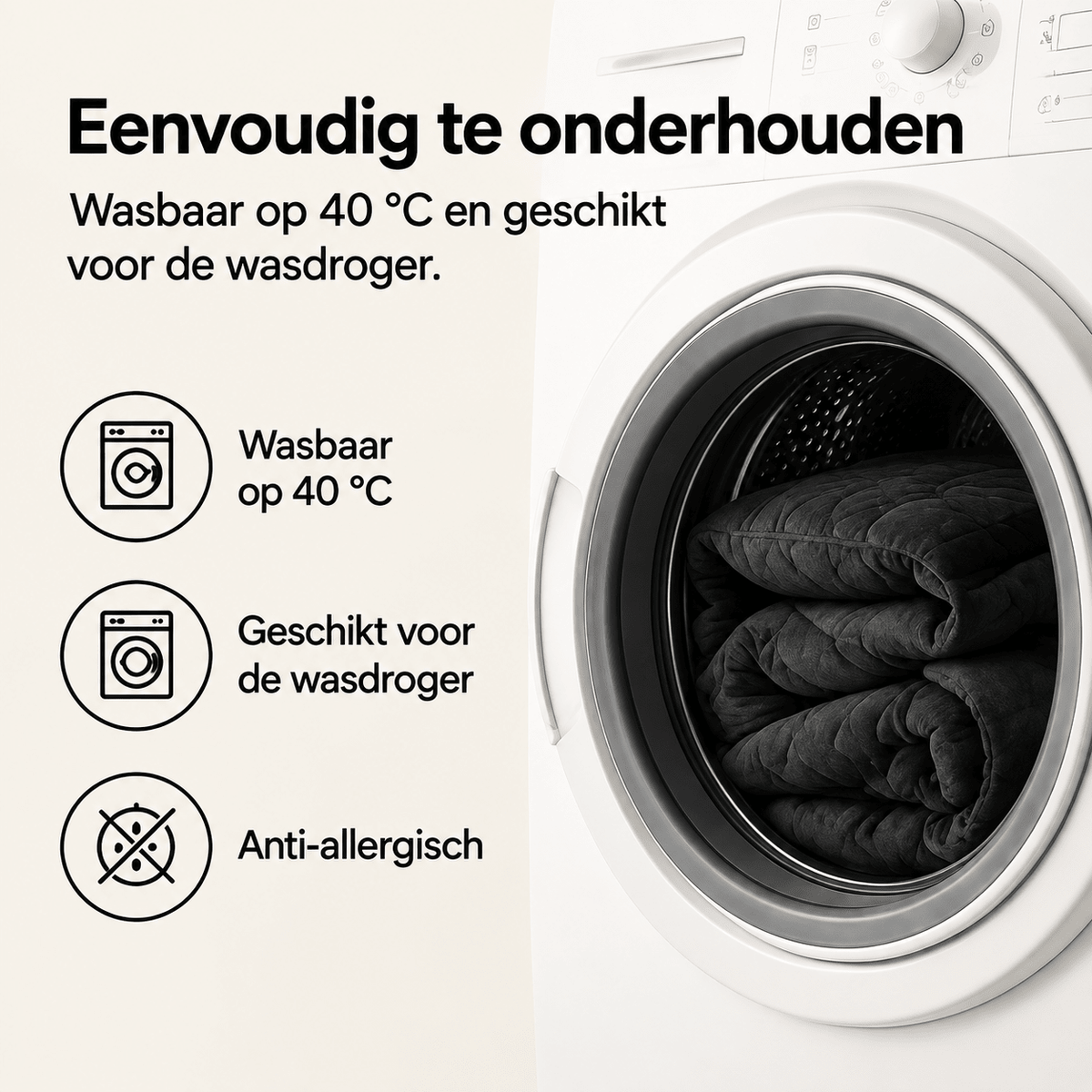 Sleeptime Dekbed en Overtrek in 1 - Velvet - Zwart - Dromen & Wonen