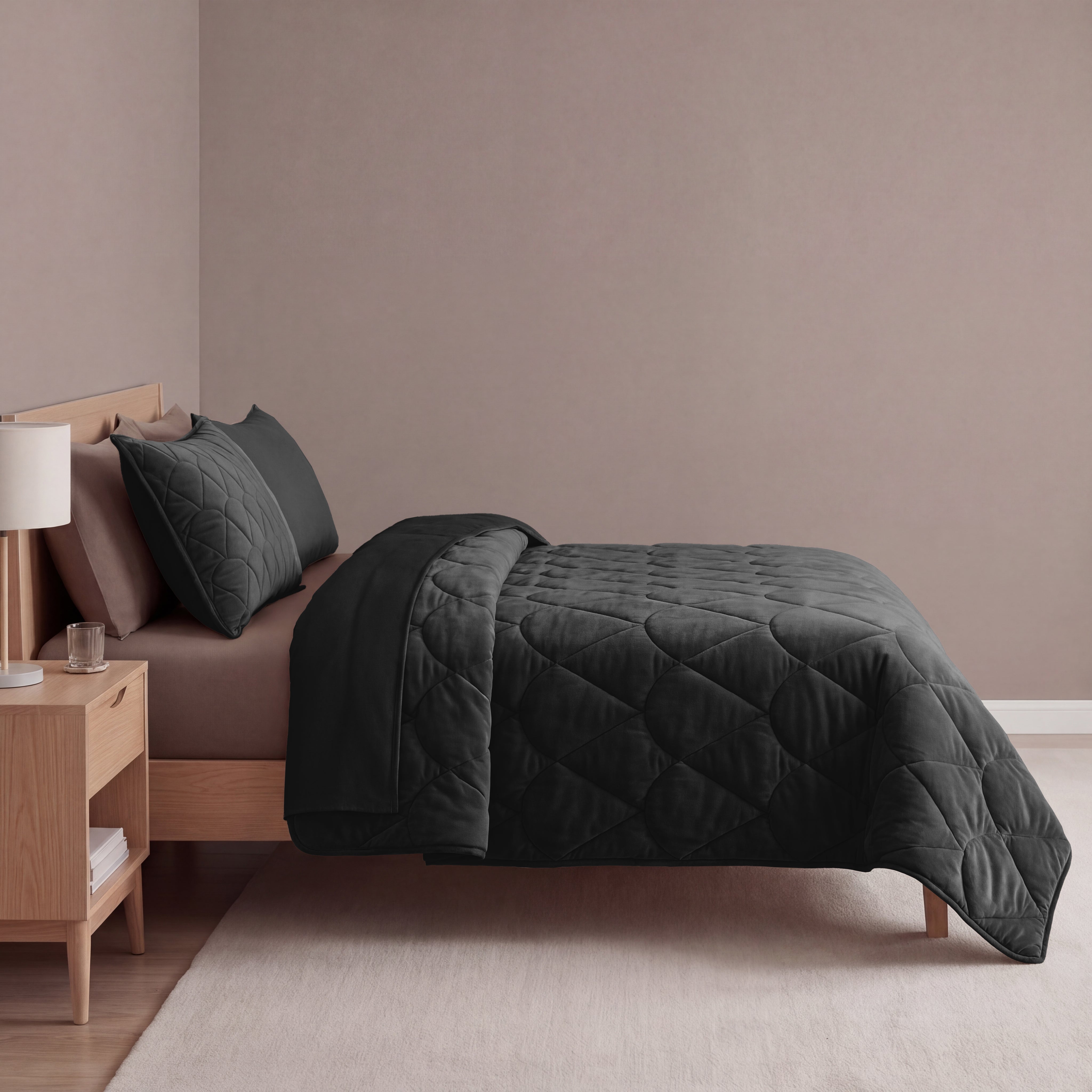 Sleeptime Dekbed en Overtrek in 1 - Velvet - Zwart - Dromen & Wonen