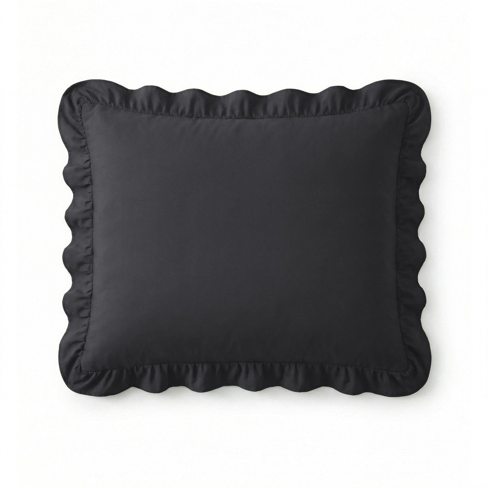 Sleeptime Kussensloop - 2 Stuks - Ruffles - Antraciet - 60x70 - Dromen & Wonen