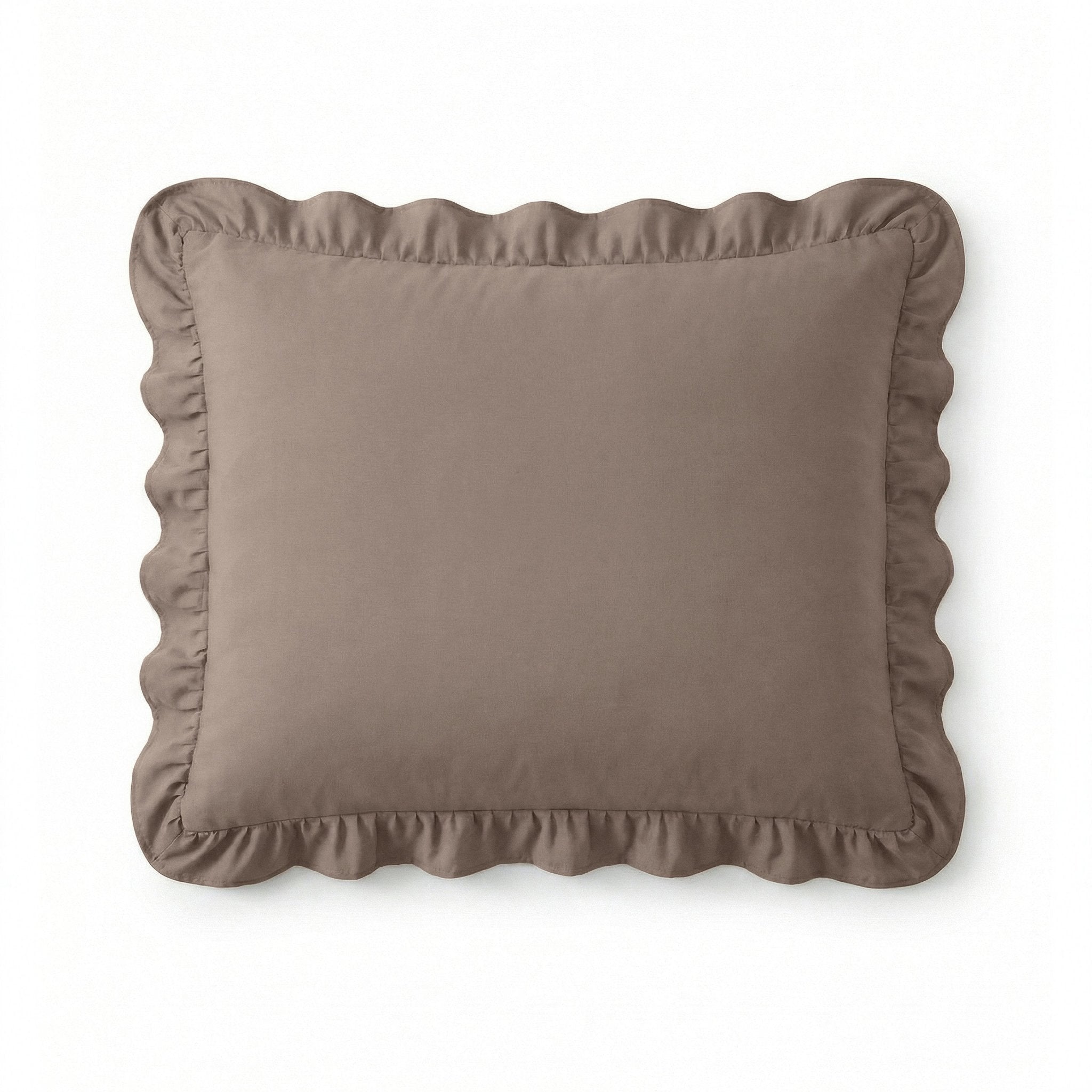 Sleeptime Kussensloop - 2 Stuks - Ruffles - Taupe - 60x70 - Dromen & Wonen