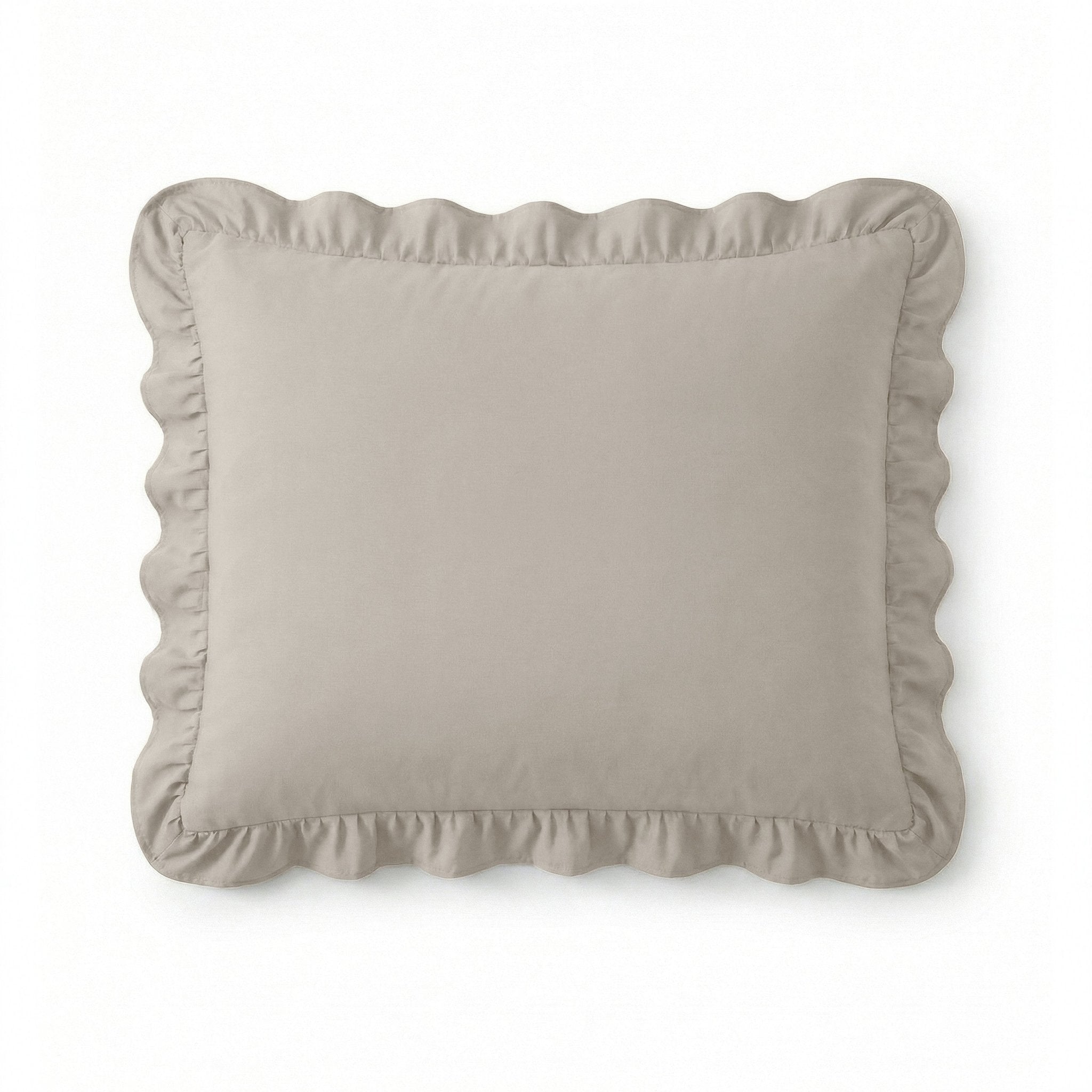 Sleeptime Kussensloop - 2 Stuks - Ruffles - Taupe/Grijs - 60x70 - Dromen & Wonen