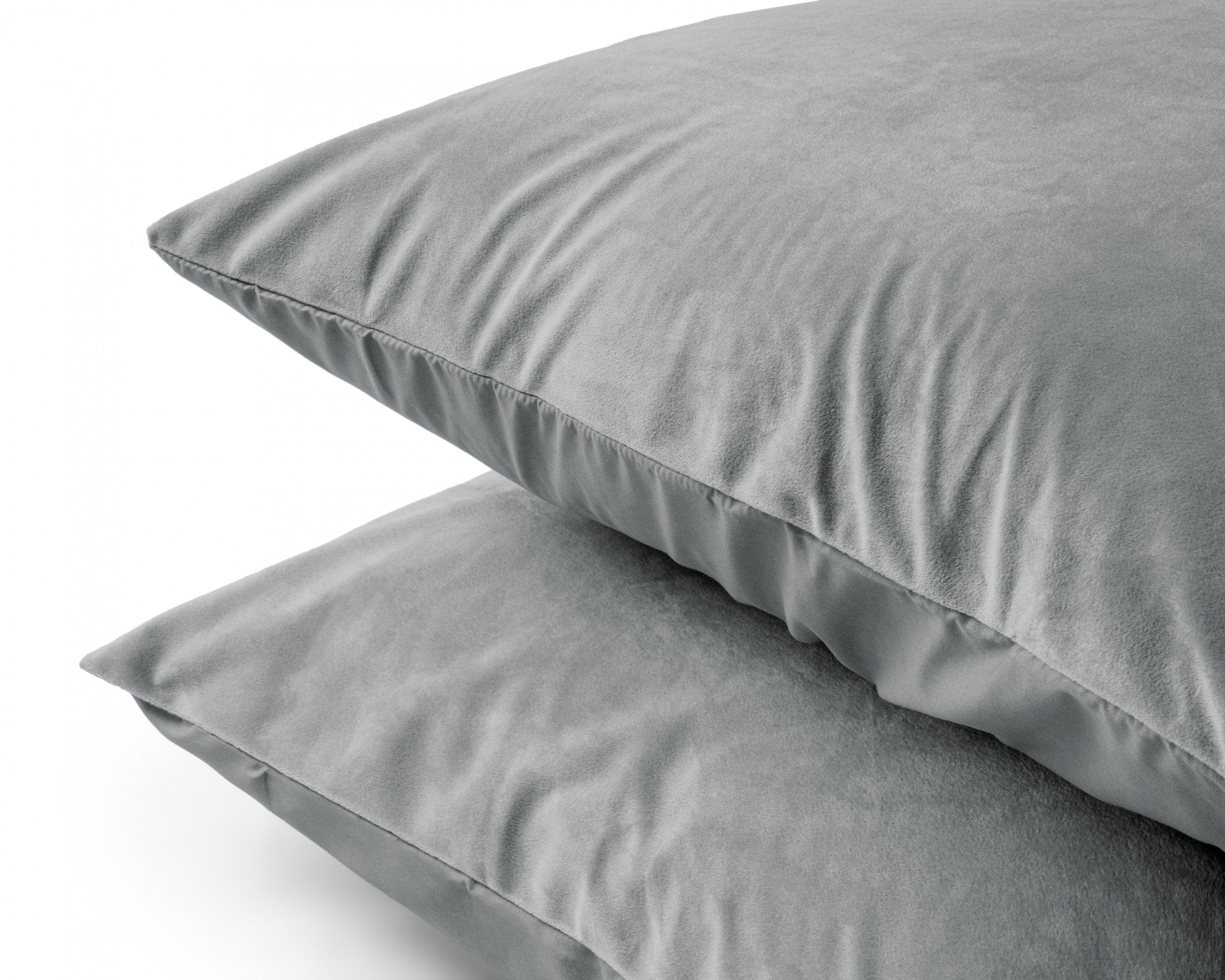 Sleeptime Kussensloop - 2 Stuks - Velvet - Grijs - 60x70 - Dromen & Wonen