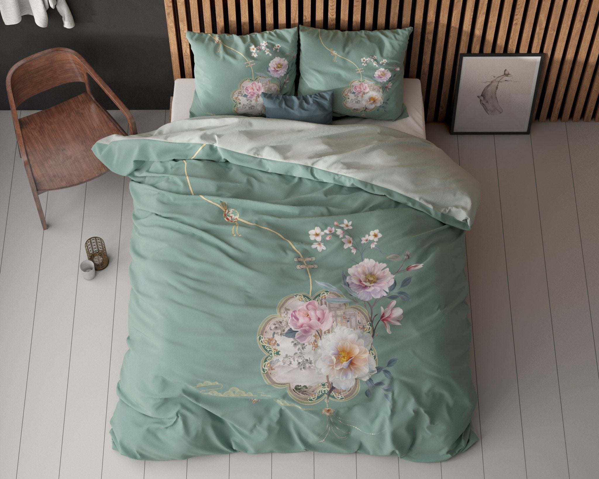 Sleeptime Lyra Groen Dekbedovertrek - Dromen & Wonen