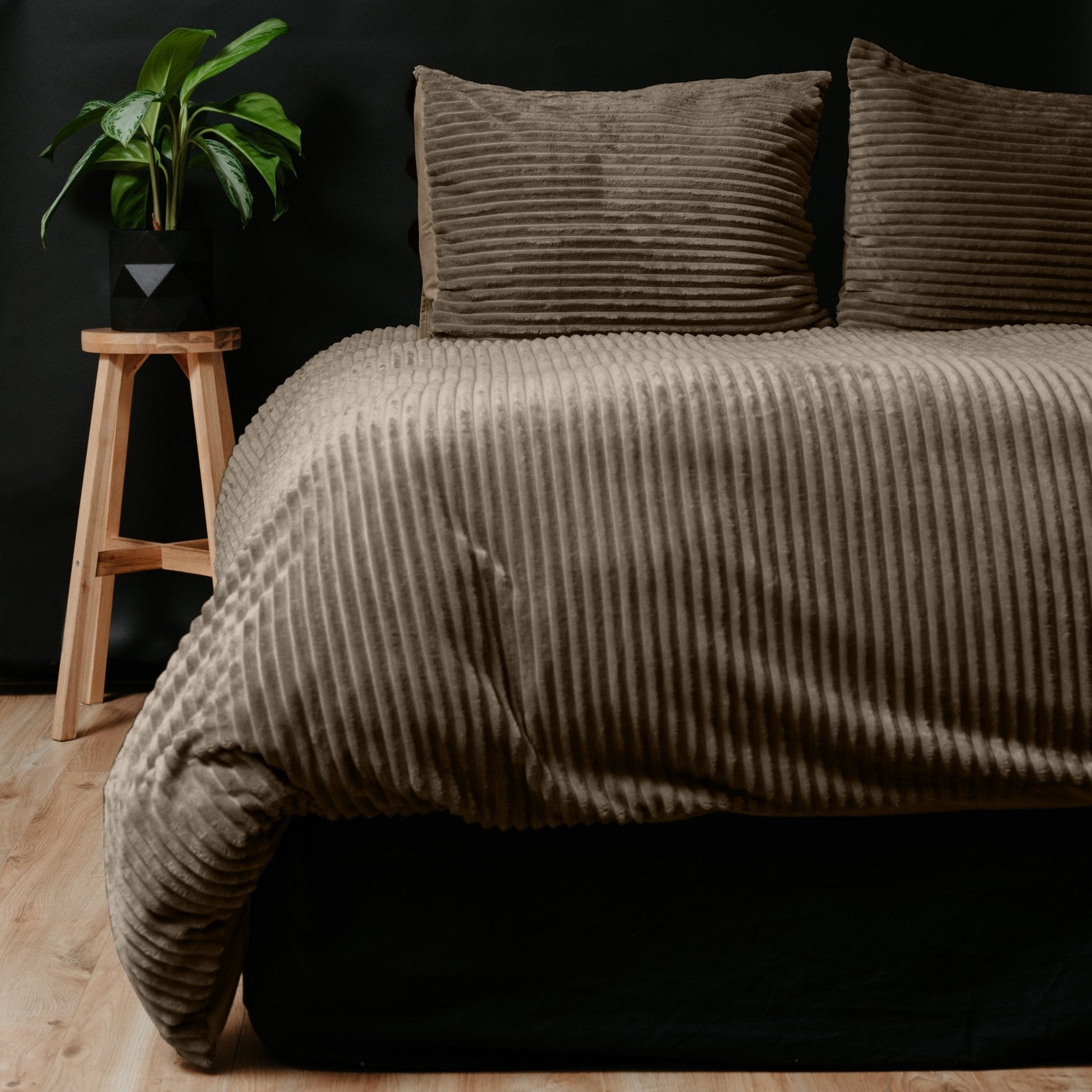 Sleeptime Rib Teddy Taupe Dekbedovertrek - Dromen & Wonen