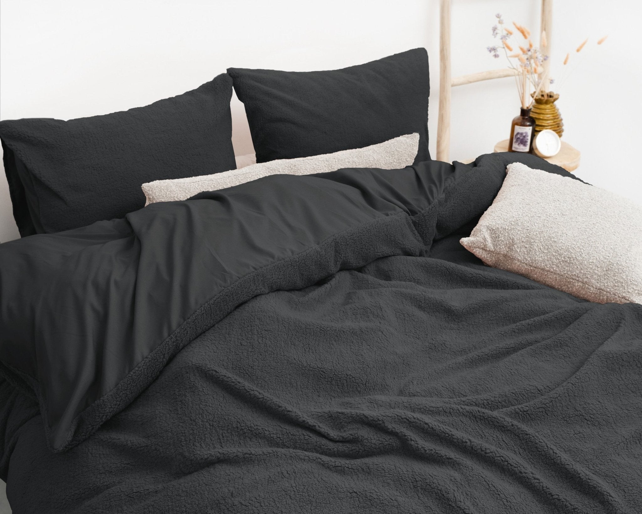 Sleeptime Teddy Dekbedovertrek Antraciet - Dromen & Wonen