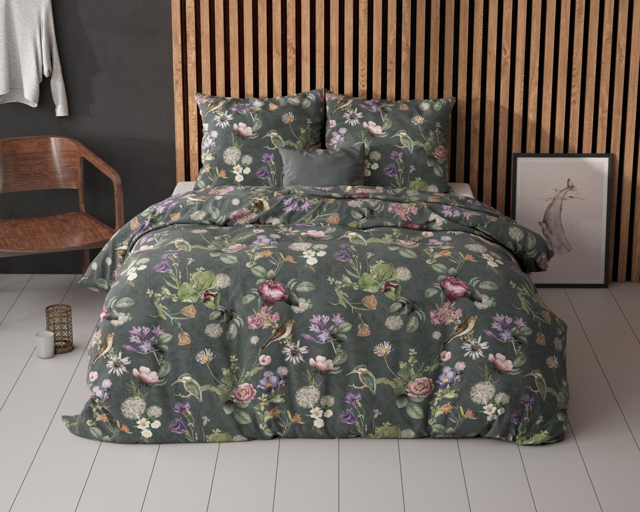 Sleeptime Tripple Flower Groen Dekbedovertrek - Dromen & Wonen
