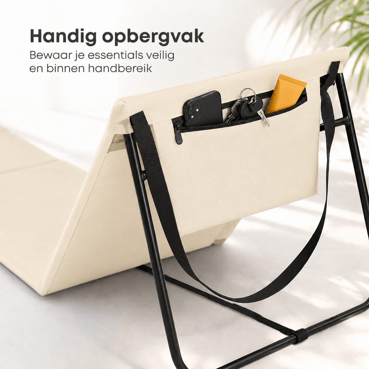 Strandmat 2 - Pack – Verstelbare Ligmat met Rugleuning – Beige - Intimo Living - Dromen & Wonen