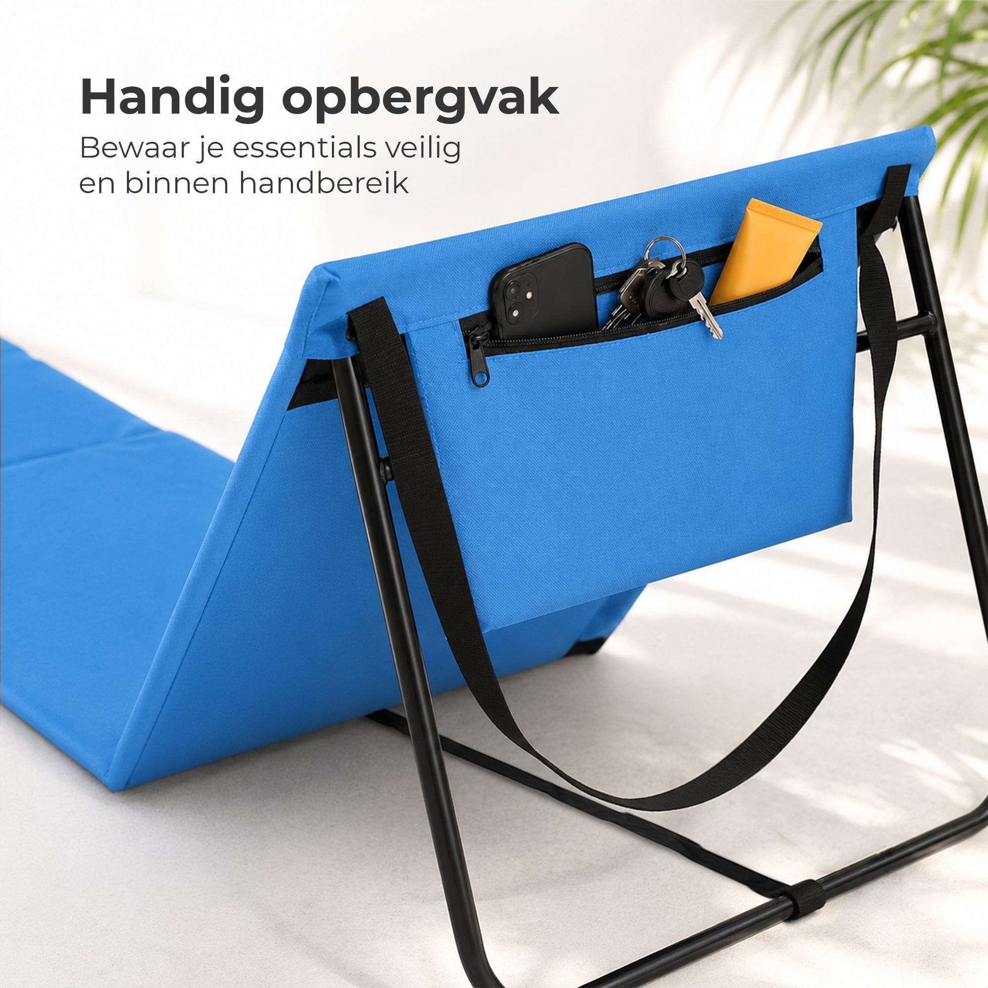 Strandmat 2-Pack – Verstelbare Ligmat met Rugleuning – Blauw - Intimo Living - Dromen & Wonen