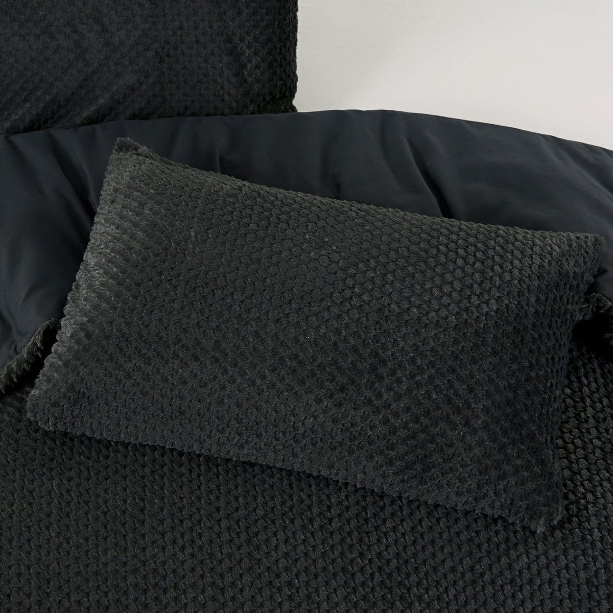Teddy Dekbedovertrek Antraciet – Fur Teddy – Warm & Zacht met Kussenslopen – Sleeptime - Dromen & Wonen