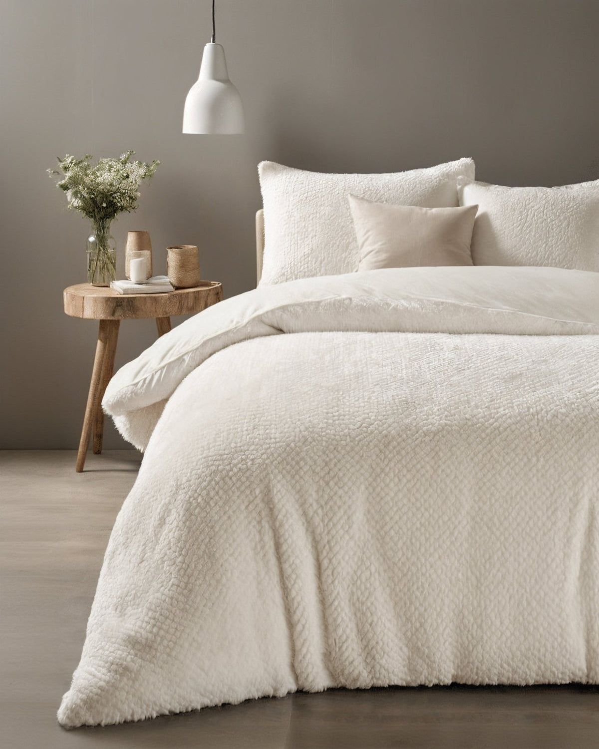Teddy Dekbedovertrek Beige – Fur Teddy – Warm & Zacht met Kussenslopen – Sleeptime - Dromen & Wonen