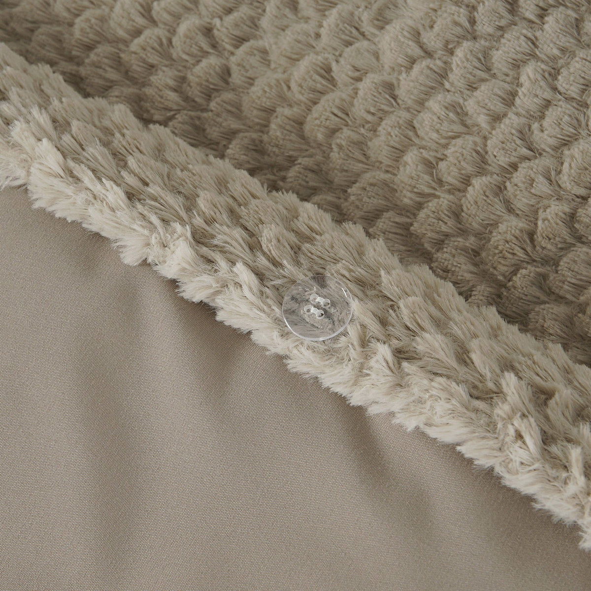 Teddy Dekbedovertrek Taupe – Fur Teddy – Warm & Zacht met Kussenslopen – Sleeptime - Dromen & Wonen