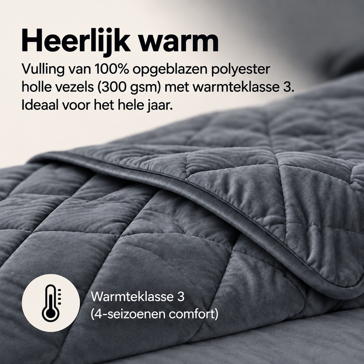 Sleeptime Dekbed en Overtrek in 1 - Velvet - Antraciet