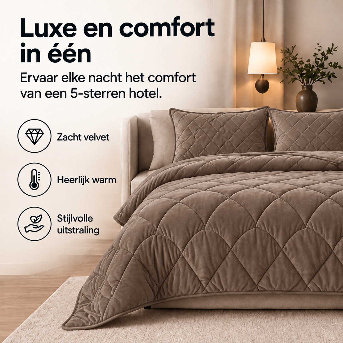 Sleeptime Dekbed en Overtrek in 1 - Velvet - Bruin