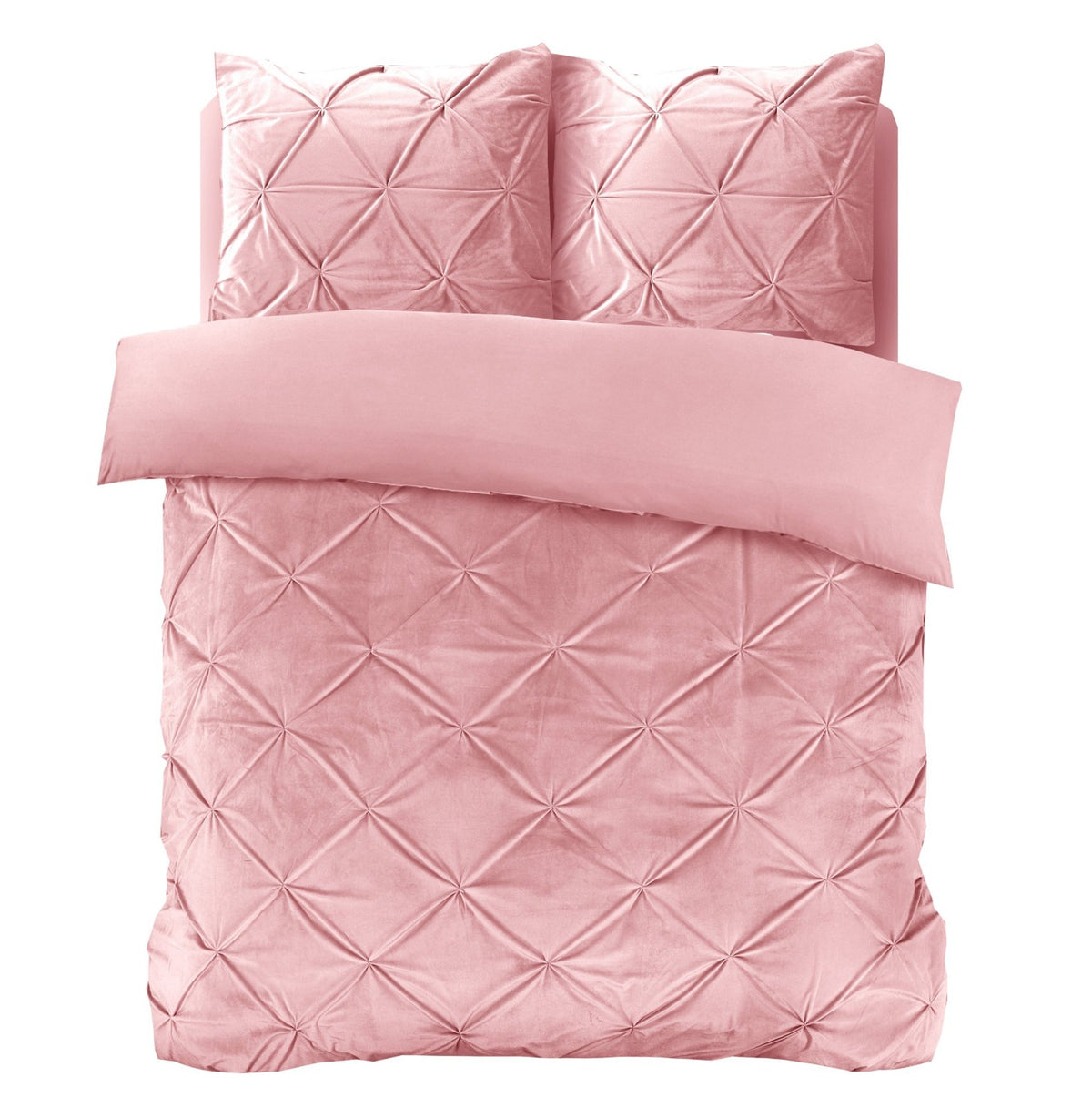 Velvet Dekbedovertrek Roze – Pintuck – Fluweelzacht met Kussenslopen – Sleeptime - Dromen & Wonen