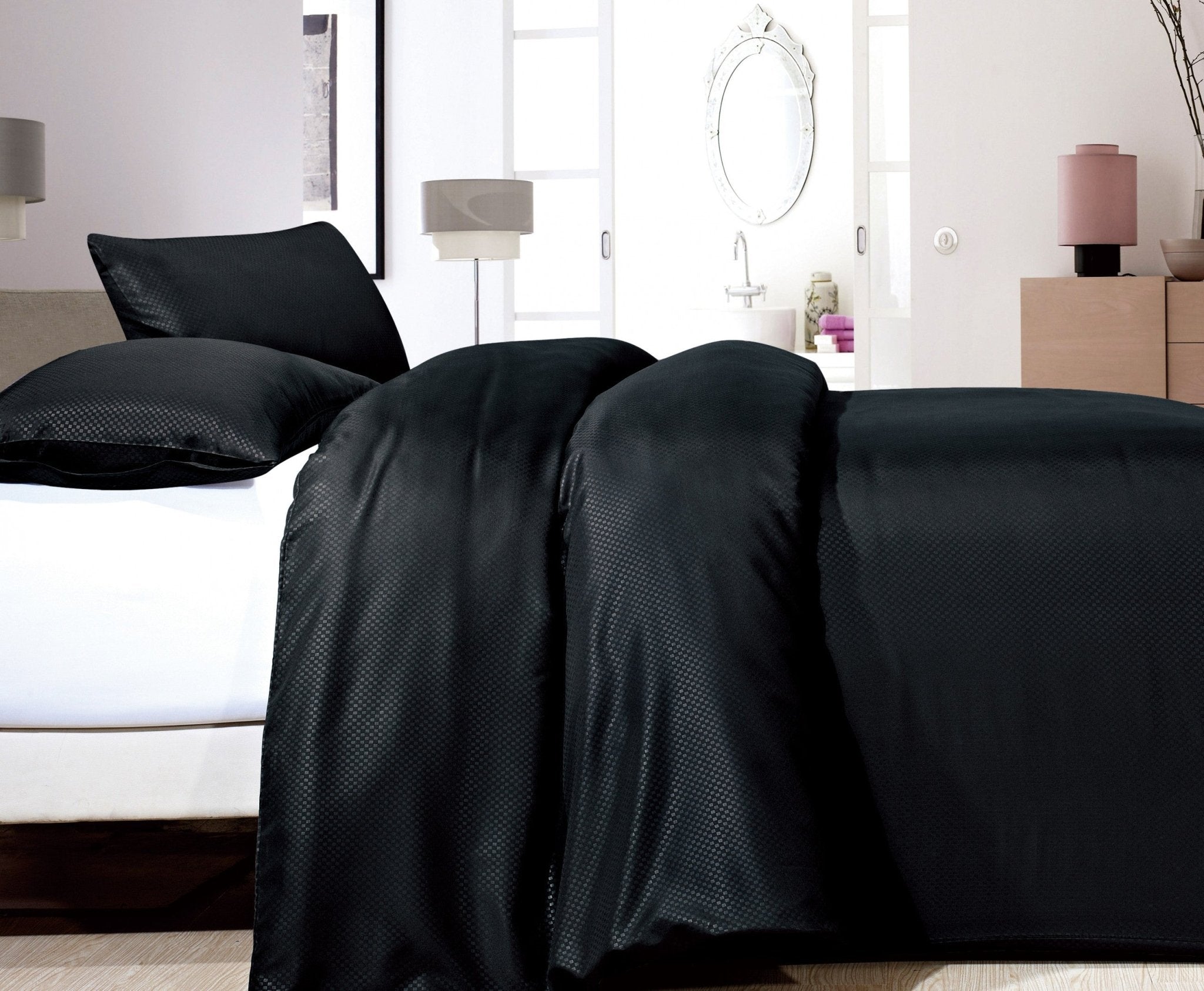 Zensation Satin Point Zwart Dekbedovertrek - Dromen & Wonen